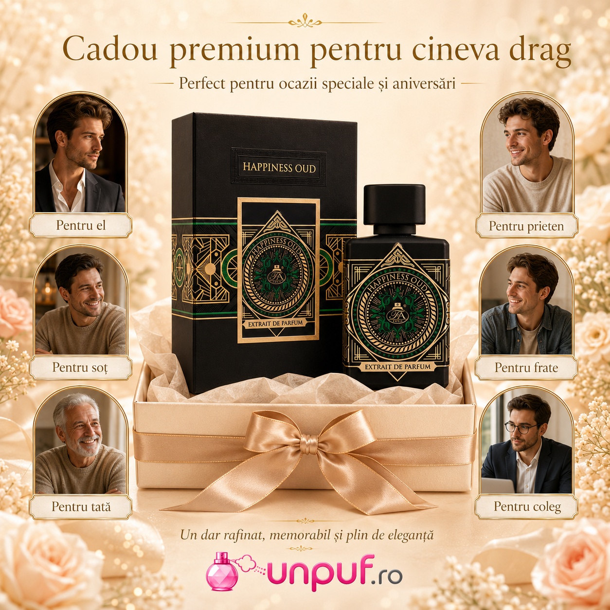 Happiness Oud French Avenue cadou premium pentru el pentru soț tată frate coleg prieten sau iubit