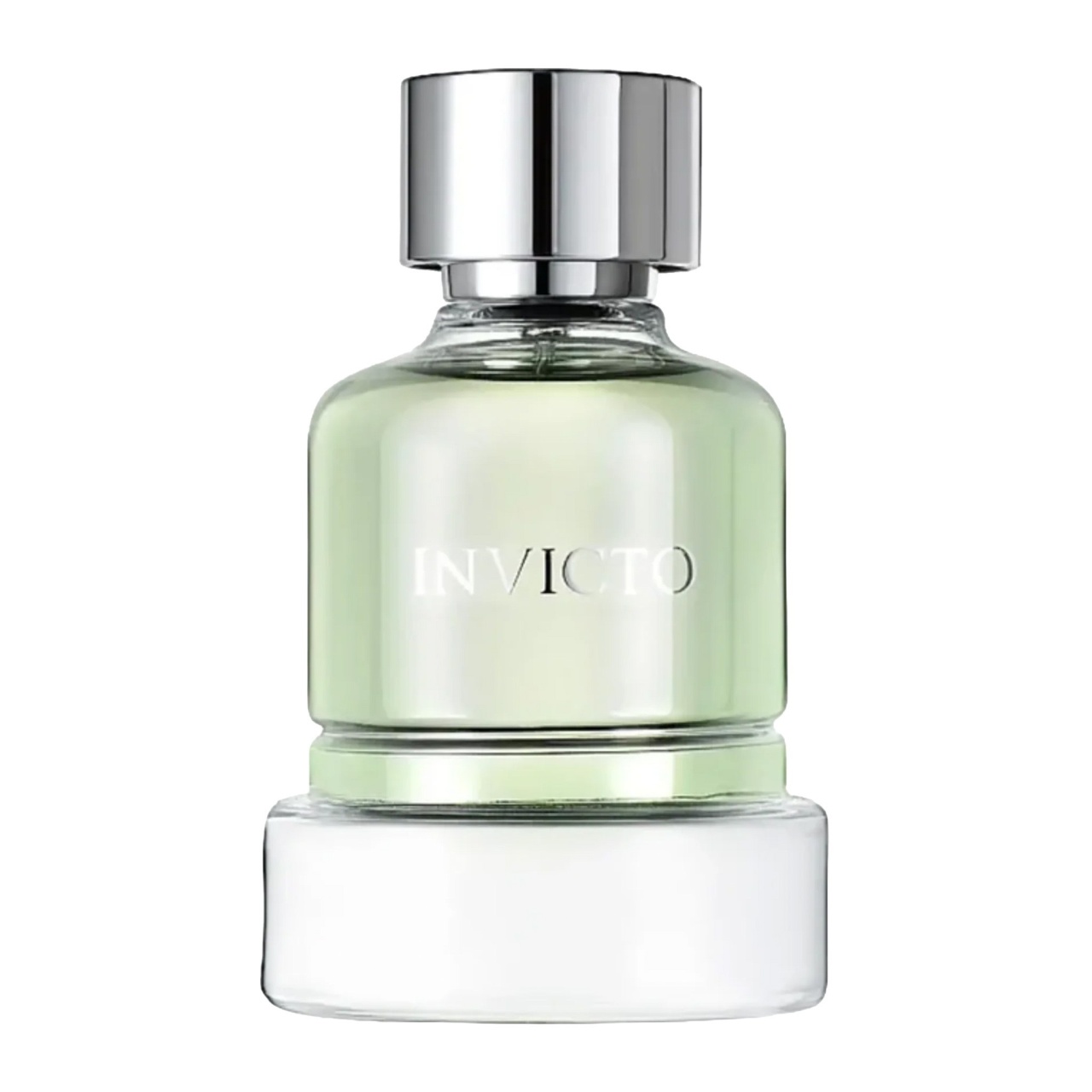 Parfum Invicto Eau de Parfum 100 ml imagine produs pe fundal alb cu flacon verde deschis și capac argintiu