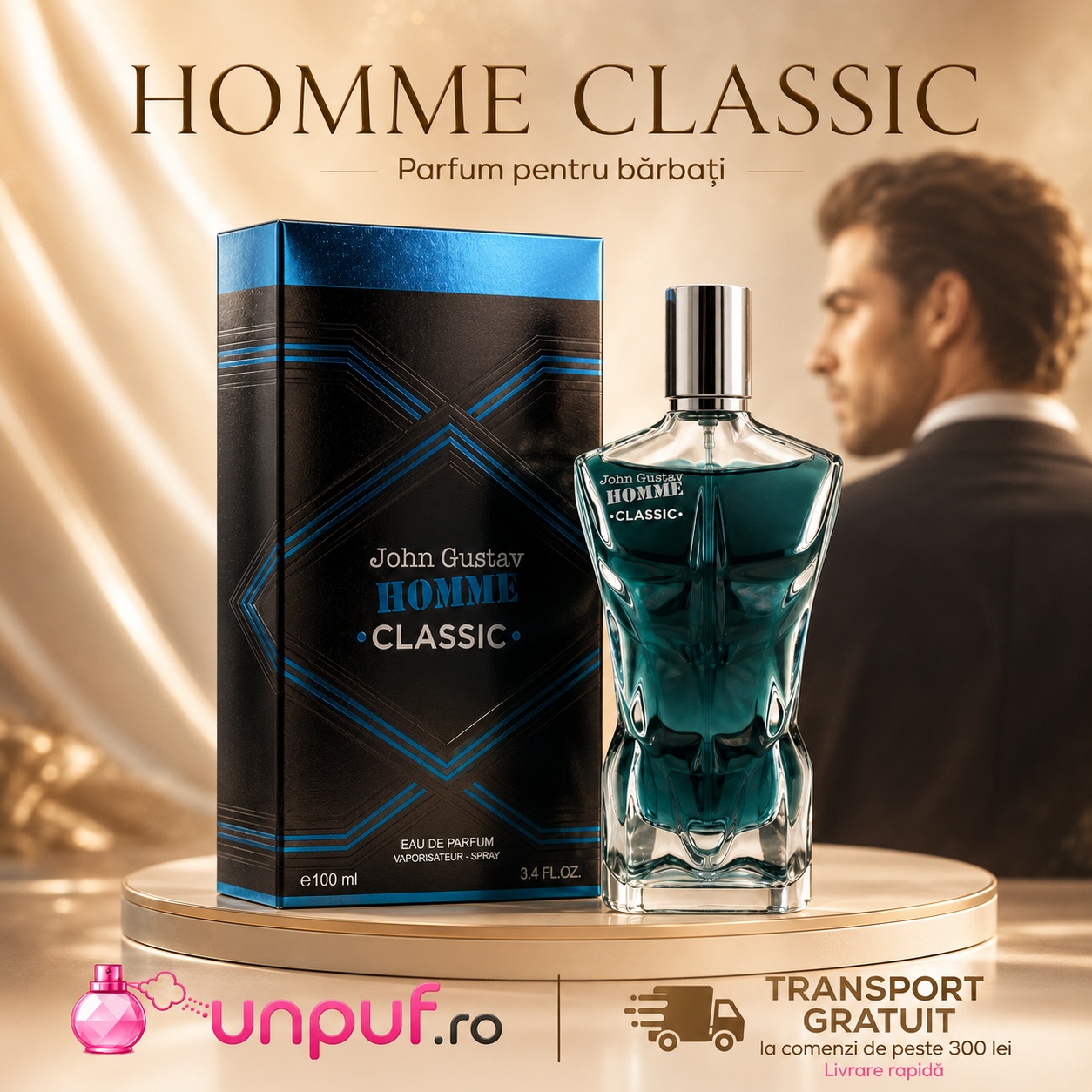 John Gustav Homme Classic parfum pentru bărbați cu transport gratuit și livrare rapidă