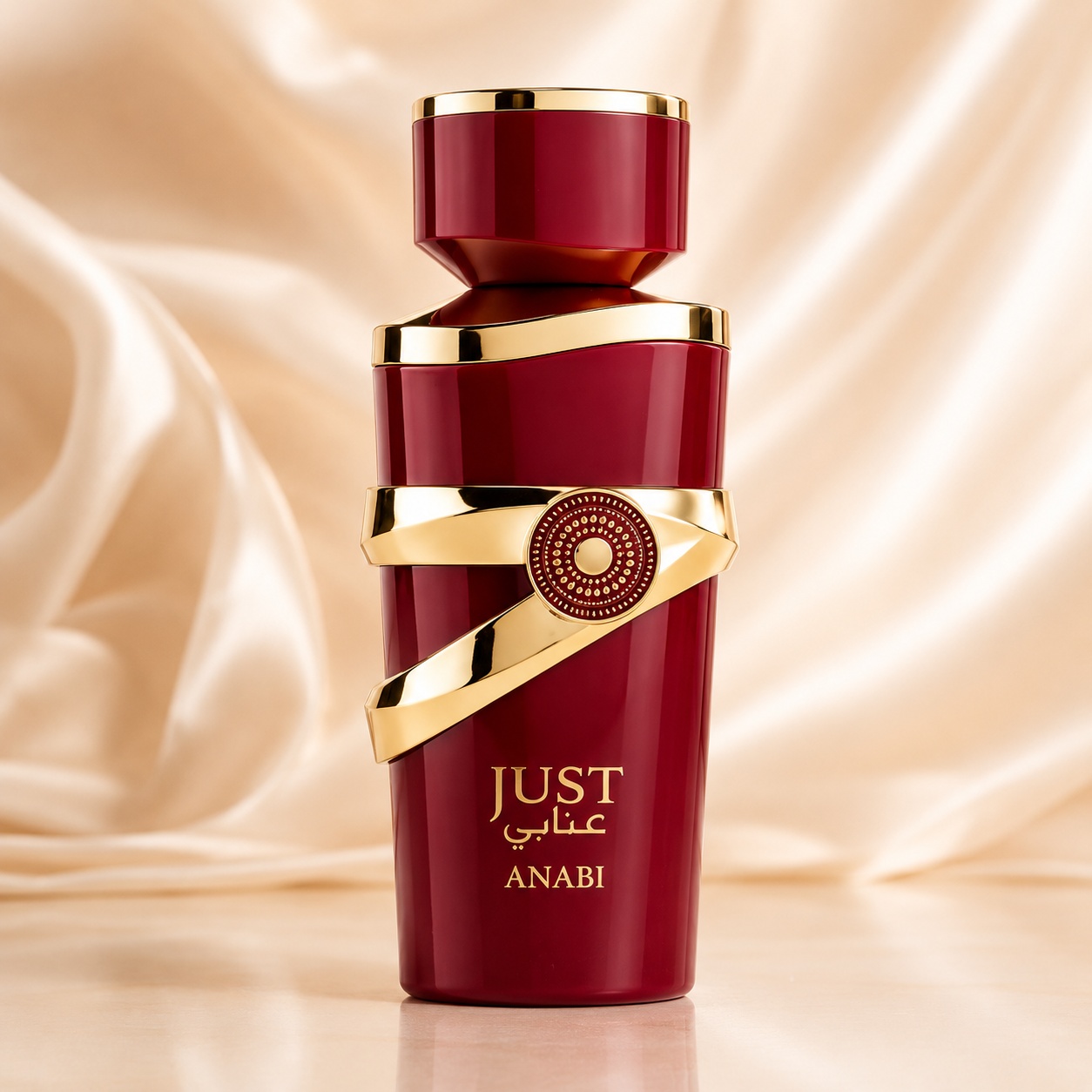 Flacon Just Anabi Fragrance World 100 ml Apă de Parfum pentru femei cu design bordo și detalii aurii