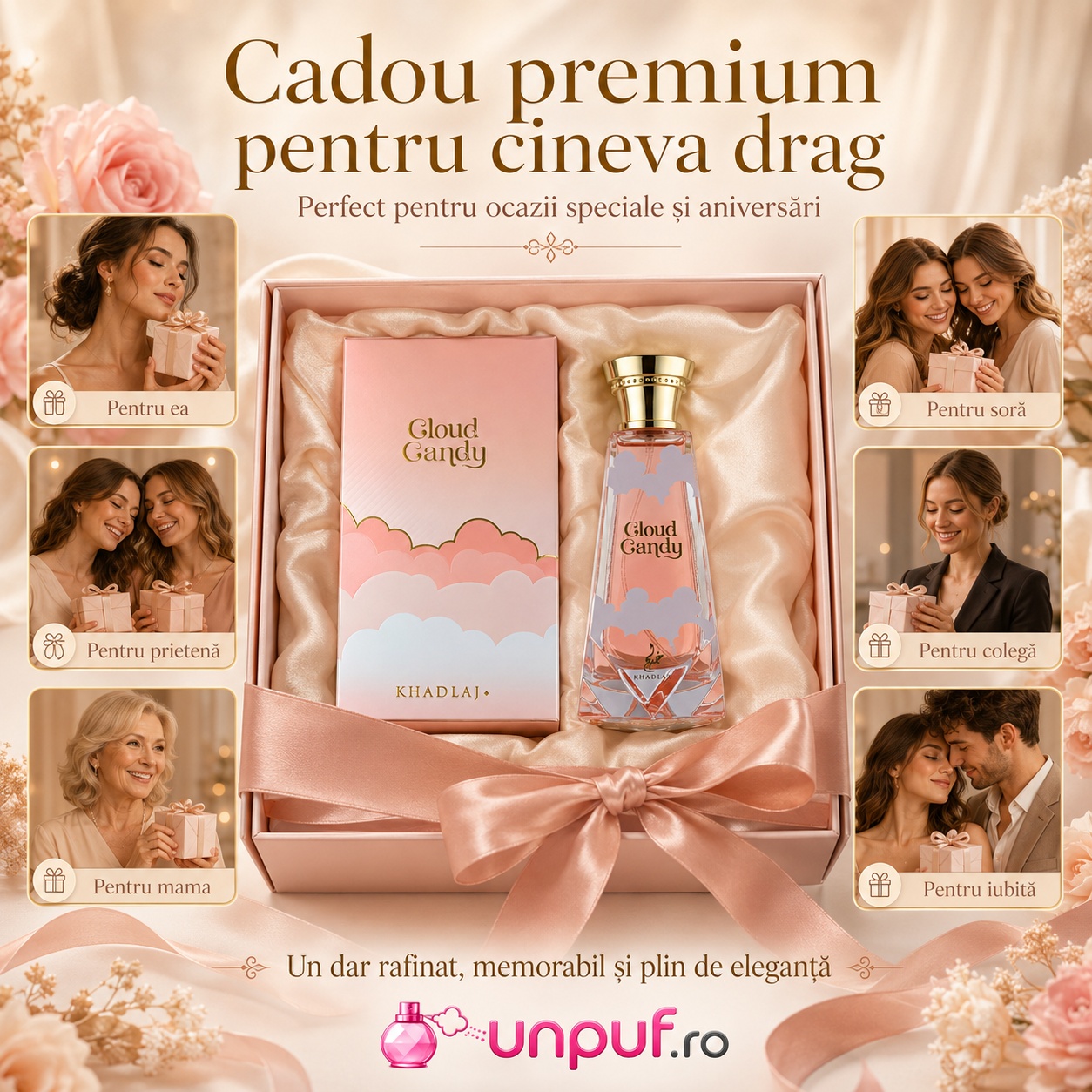 Khadlaj Cloud Candy cadou premium pentru ea, mamă, soră, prietenă, iubită sau colegă