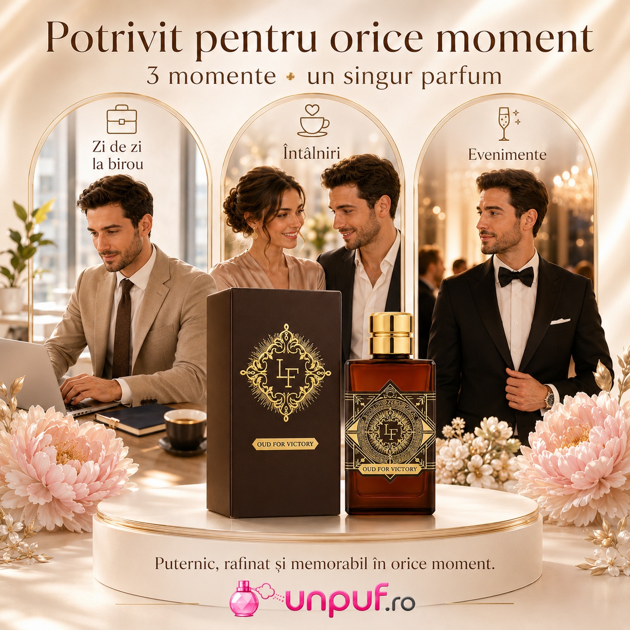 Parfum La Fede Oud For Victory potrivit pentru zi de zi, birou, întâlniri și evenimente speciale
