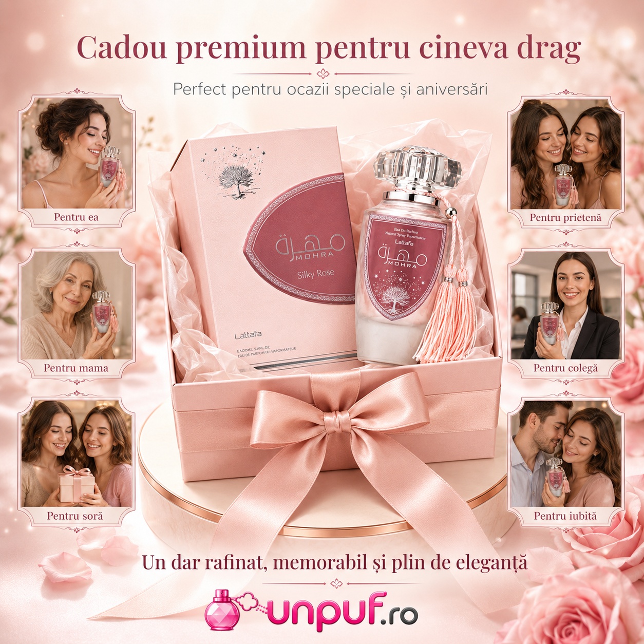 Lattafa Mohra Silky Rose cadou premium pentru ea pentru mamă pentru soră pentru colegă pentru prietenă sau iubită