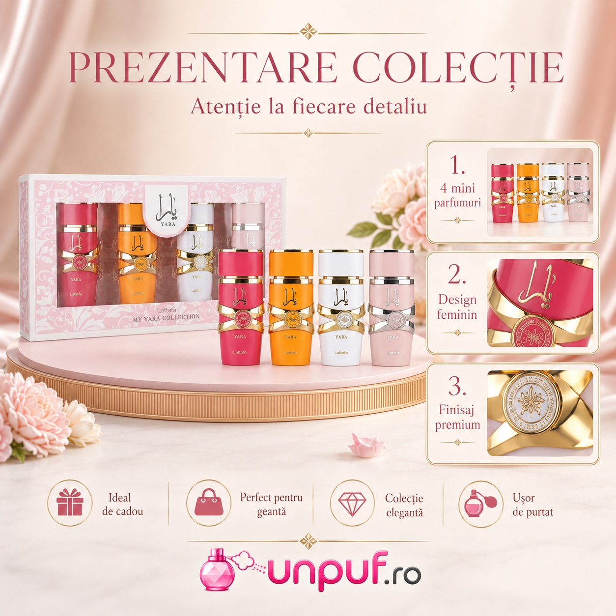 Set Lattafa My Yara Collection 25ml, parfumuri arăbești originale în format cadou