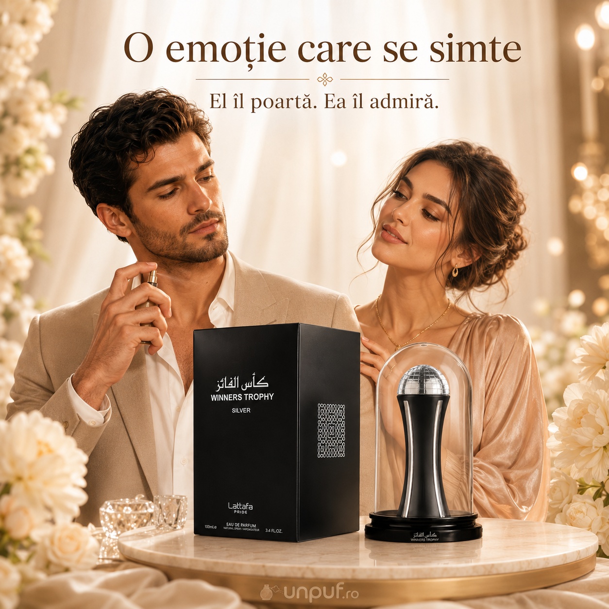 Lattafa Pride Winners Trophy Silver parfum unisex elegant romantic și memorabil pentru &icirc;nt&acirc;lniri și ocazii speciale