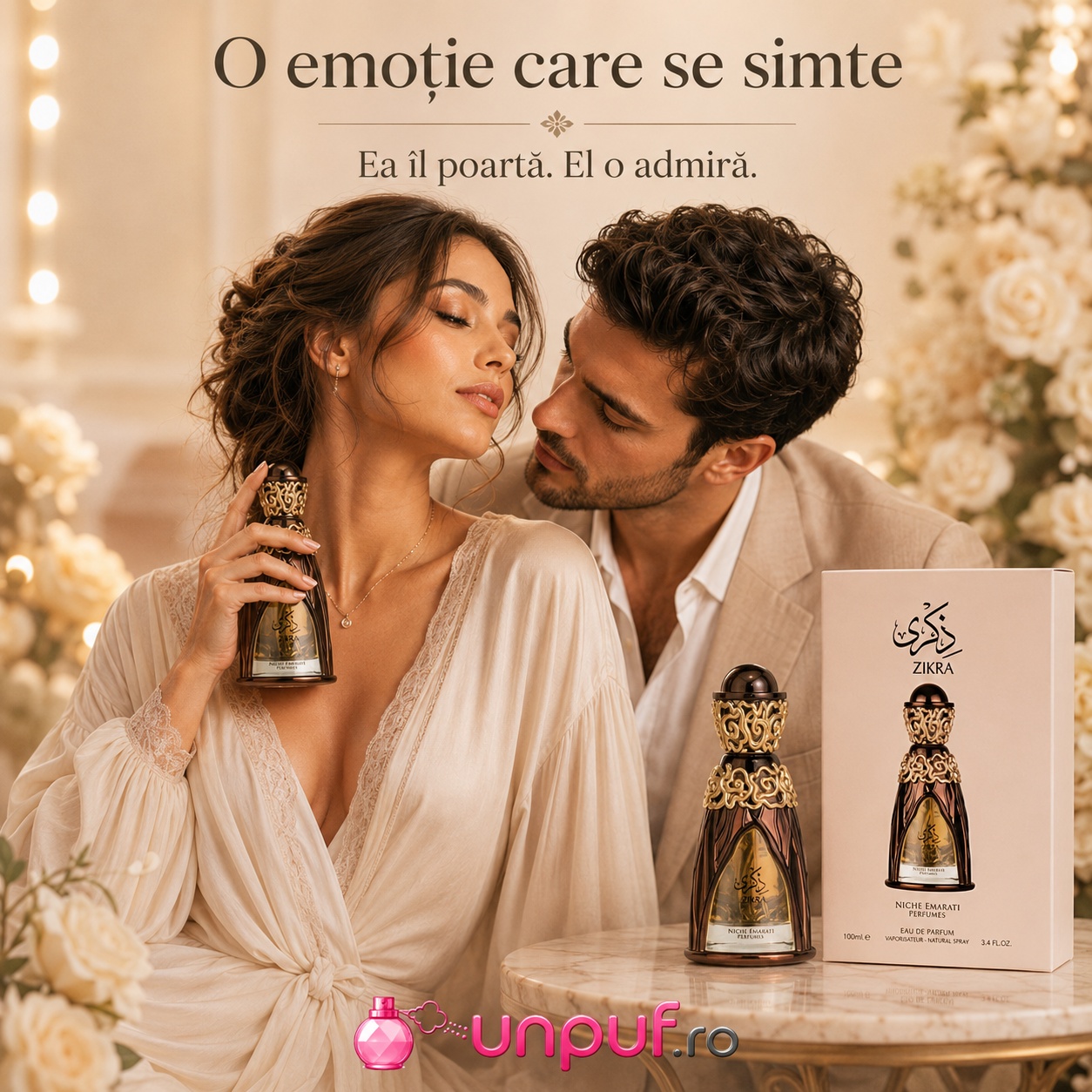 Lattafa Pride Zikra parfum elegant o emoție care se simte, ea &icirc;l poartă, el o admiră