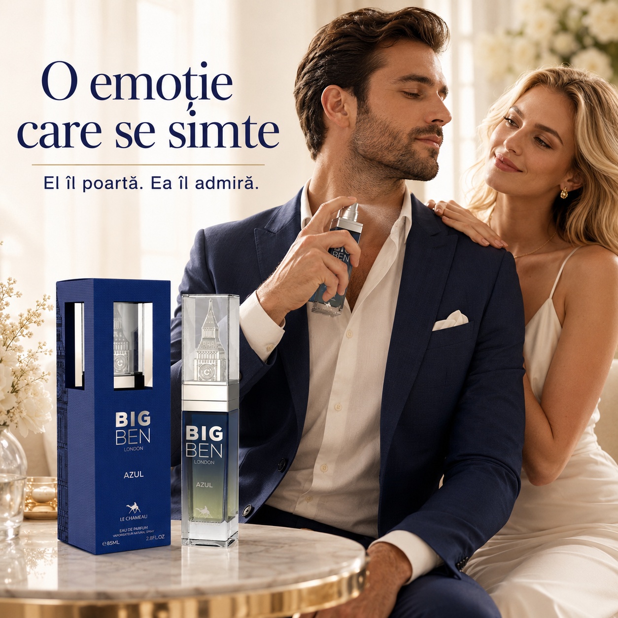 Le Chameau Big Ben London Azul parfum unisex fresh elegant și rafinat purtat la &icirc;nt&acirc;lniri și ocazii speciale