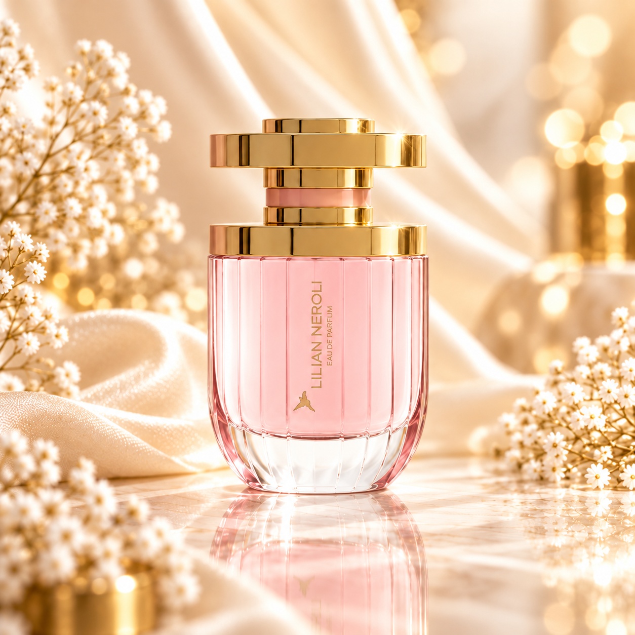 Flacon Imperia Pink Le Gazelle 100 ml, parfum roz cu capac auriu elegant