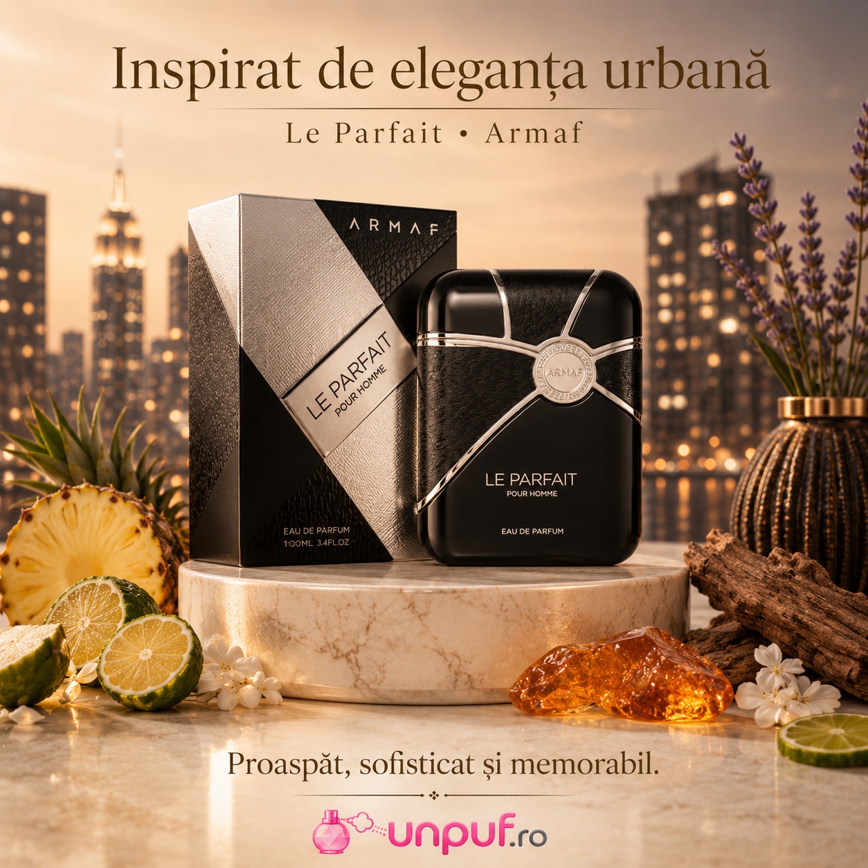 Armaf Le Parfait Pour Homme inspirat de eleganța urbană, parfum proaspăt și sofisticat