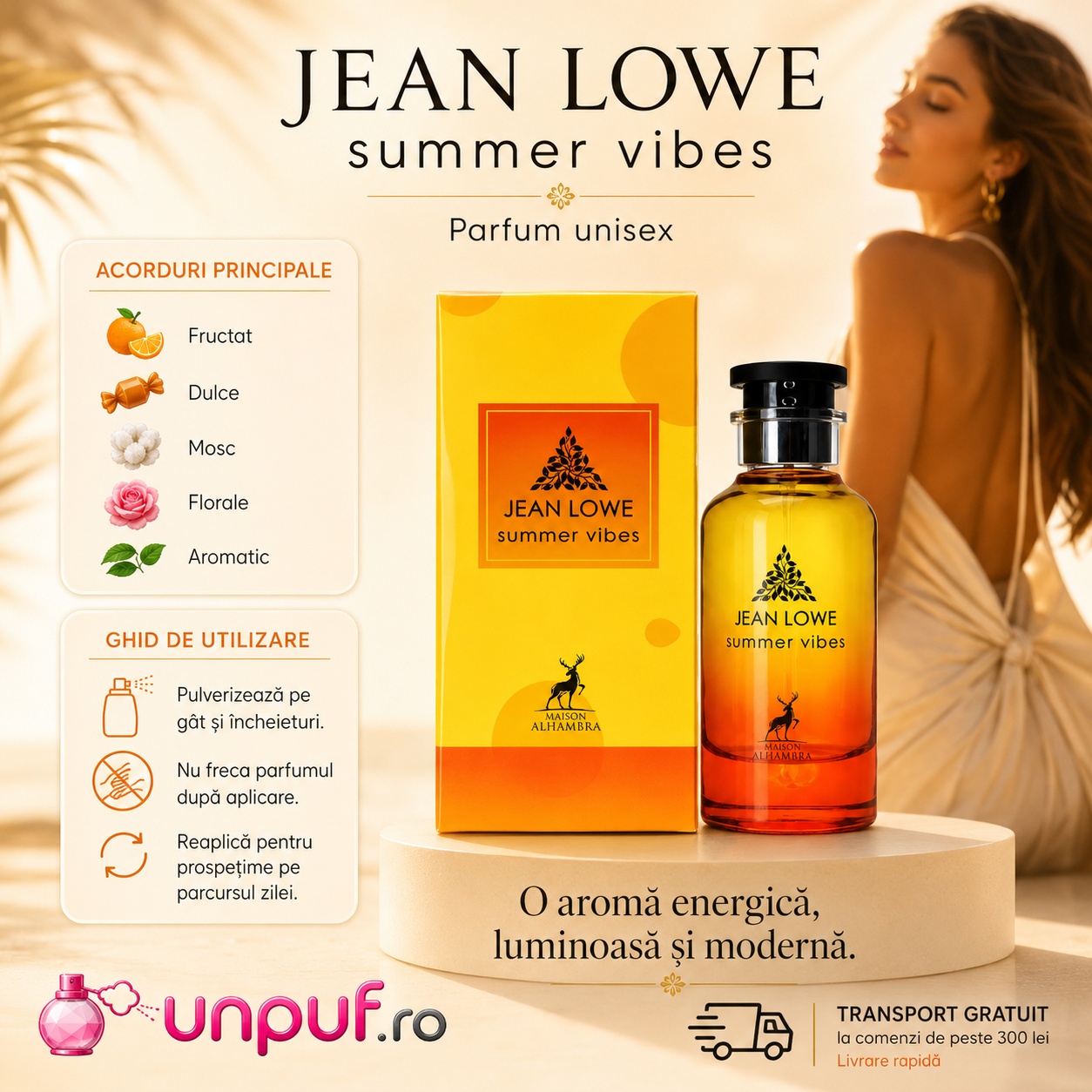 Note olfactive și ghid de utilizare Jean Lowe Summer Vibes 100 ml