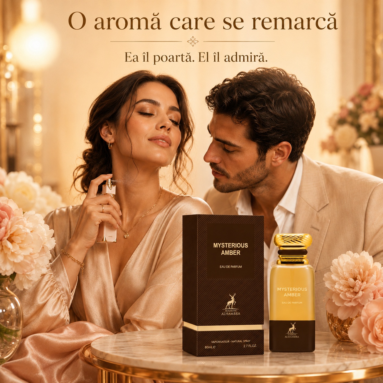 Mysterious Amber Maison Alhambra parfum unisex intens, rafinat și memorabil pentru &icirc;nt&acirc;lniri și momente speciale