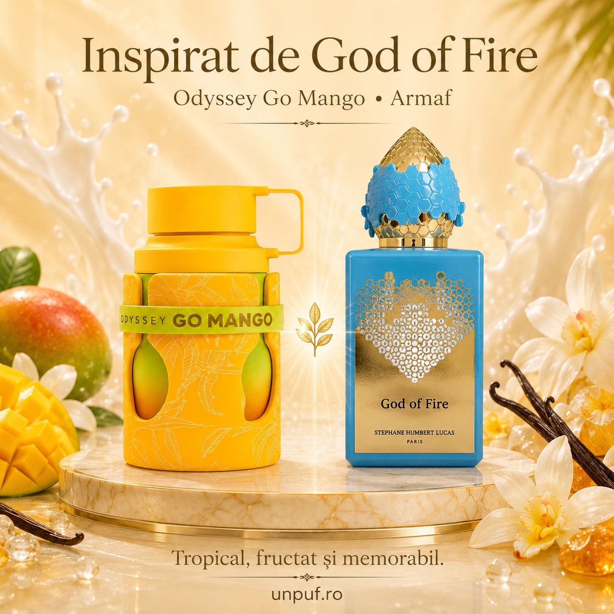 Odyssey Go Mango Men Armaf inspirat din God Of Fire Stephane Humbert Lucas 777