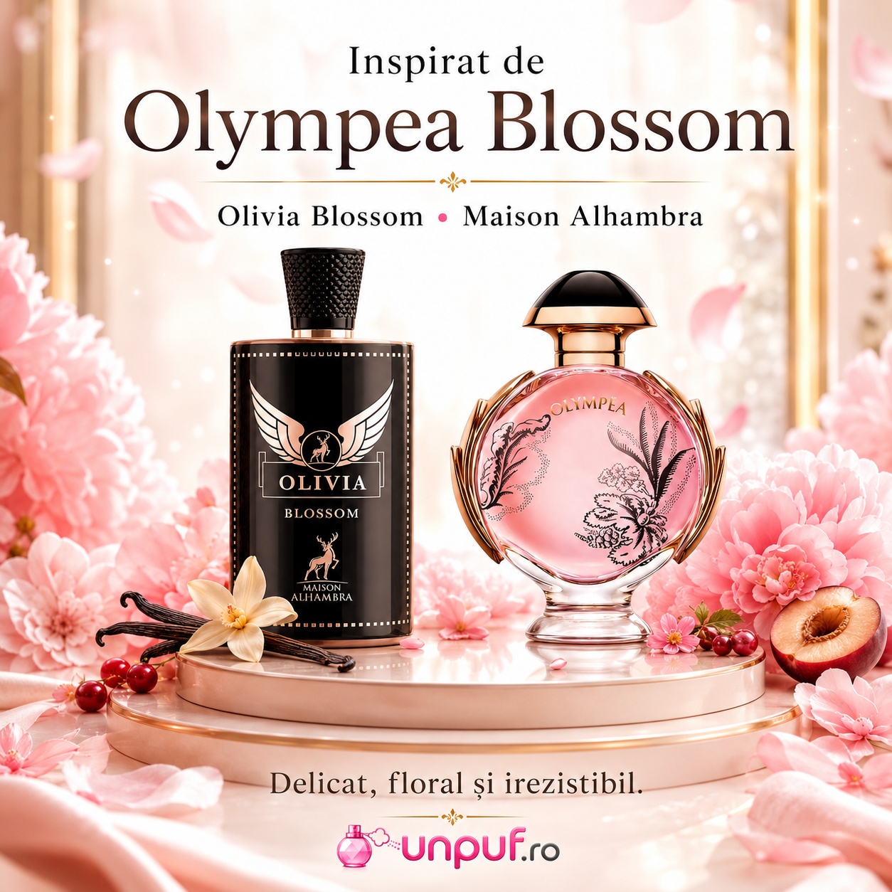 Olivia Blossom Maison Alhambra inspirat de Olympea Blossom parfum delicat floral și irezistibil