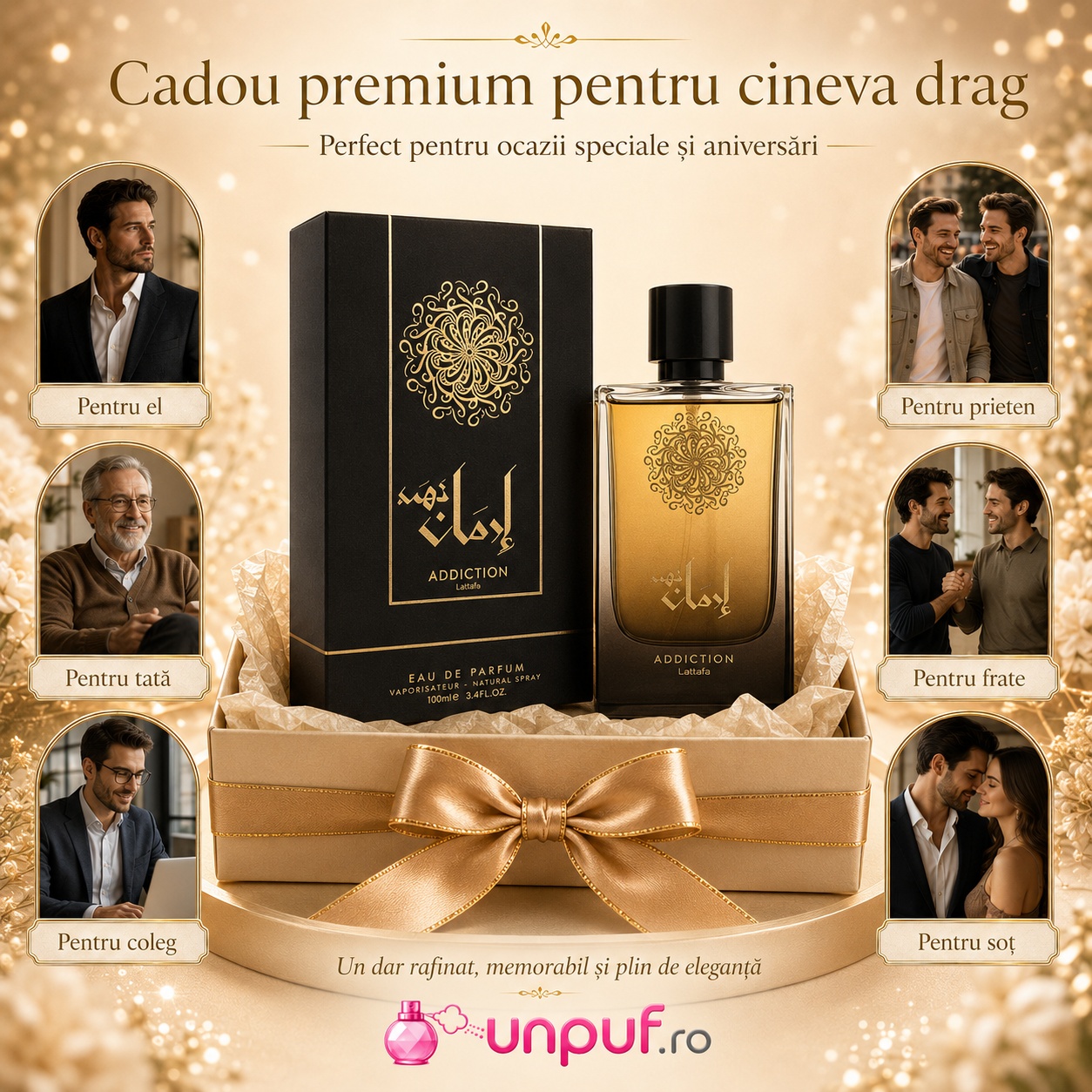 Ozareej Addiction Gold cadou premium pentru bărbați, tată, soț, frate, coleg sau prieten