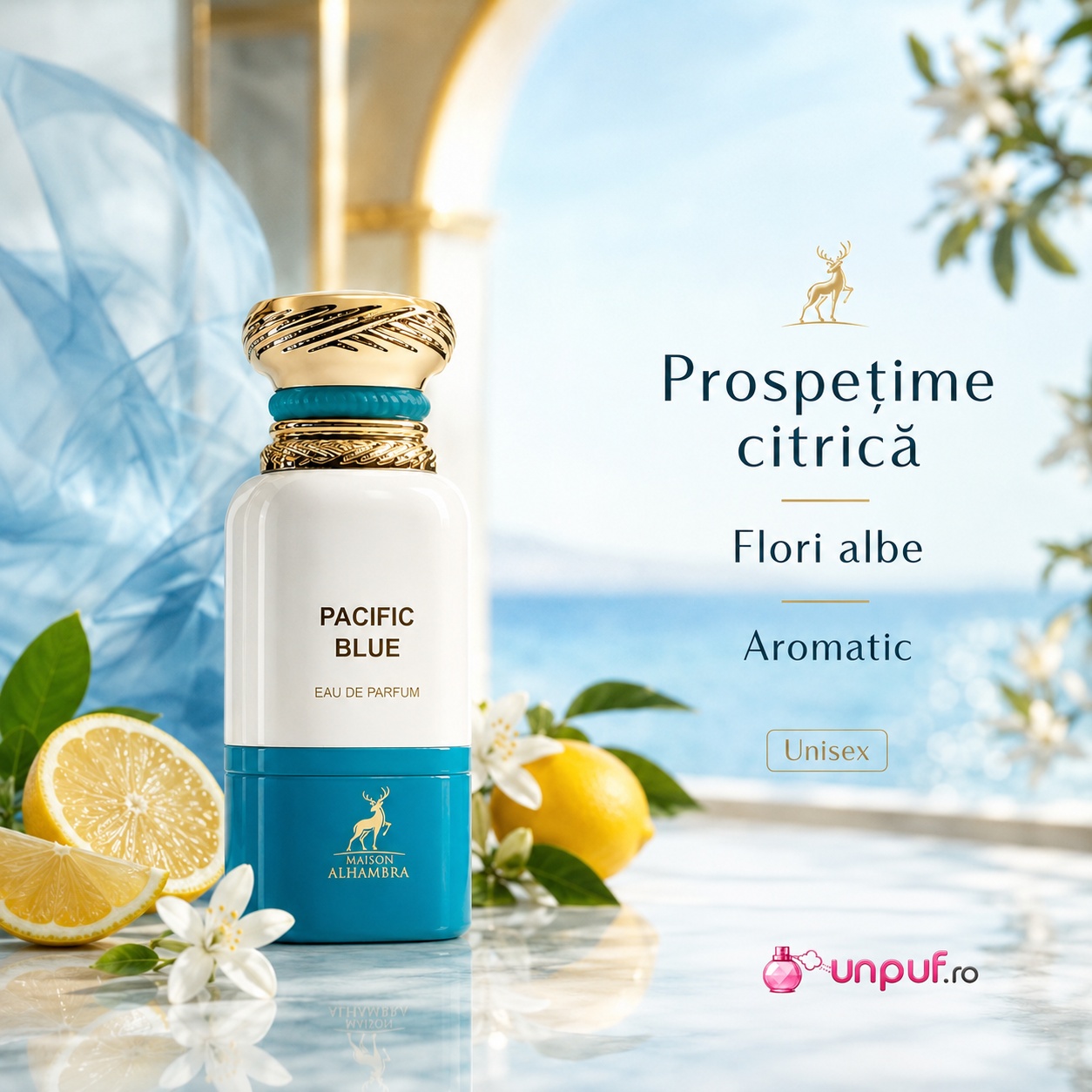 Pacific Blue Maison Alhambra prospețime citrică, flori albe, aromatic și parfum unisex
