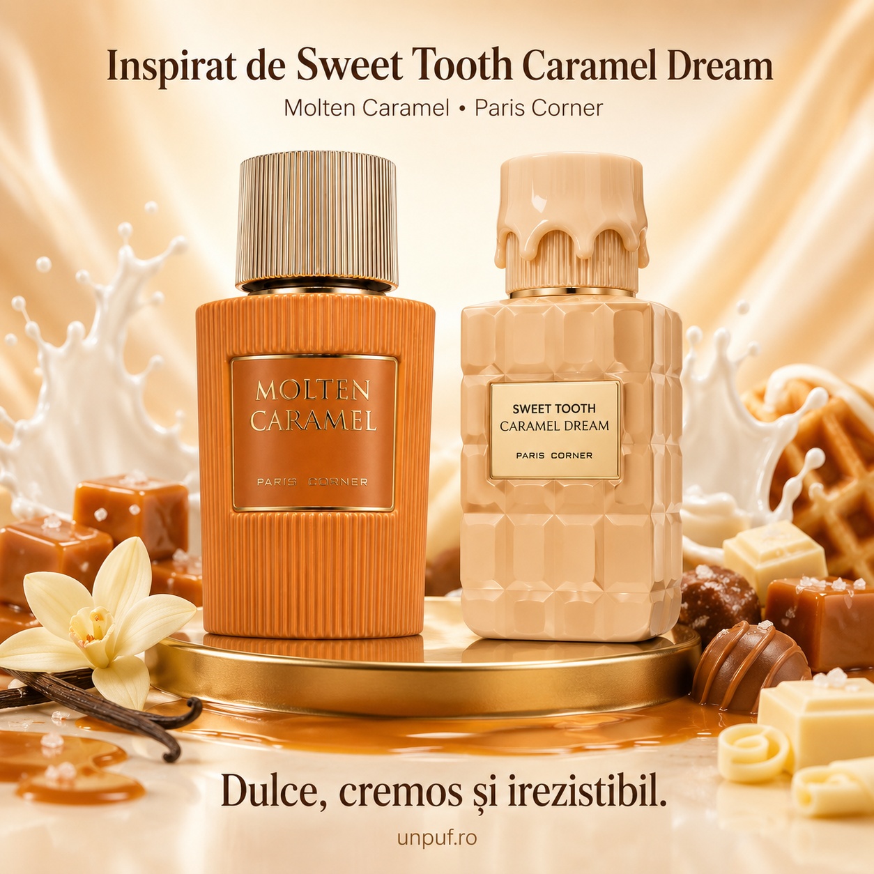 Molten Caramel Paris Corner inspirat din Sweet Tooth Caramel Dream aromă dulce cremoasă și irezistibilă