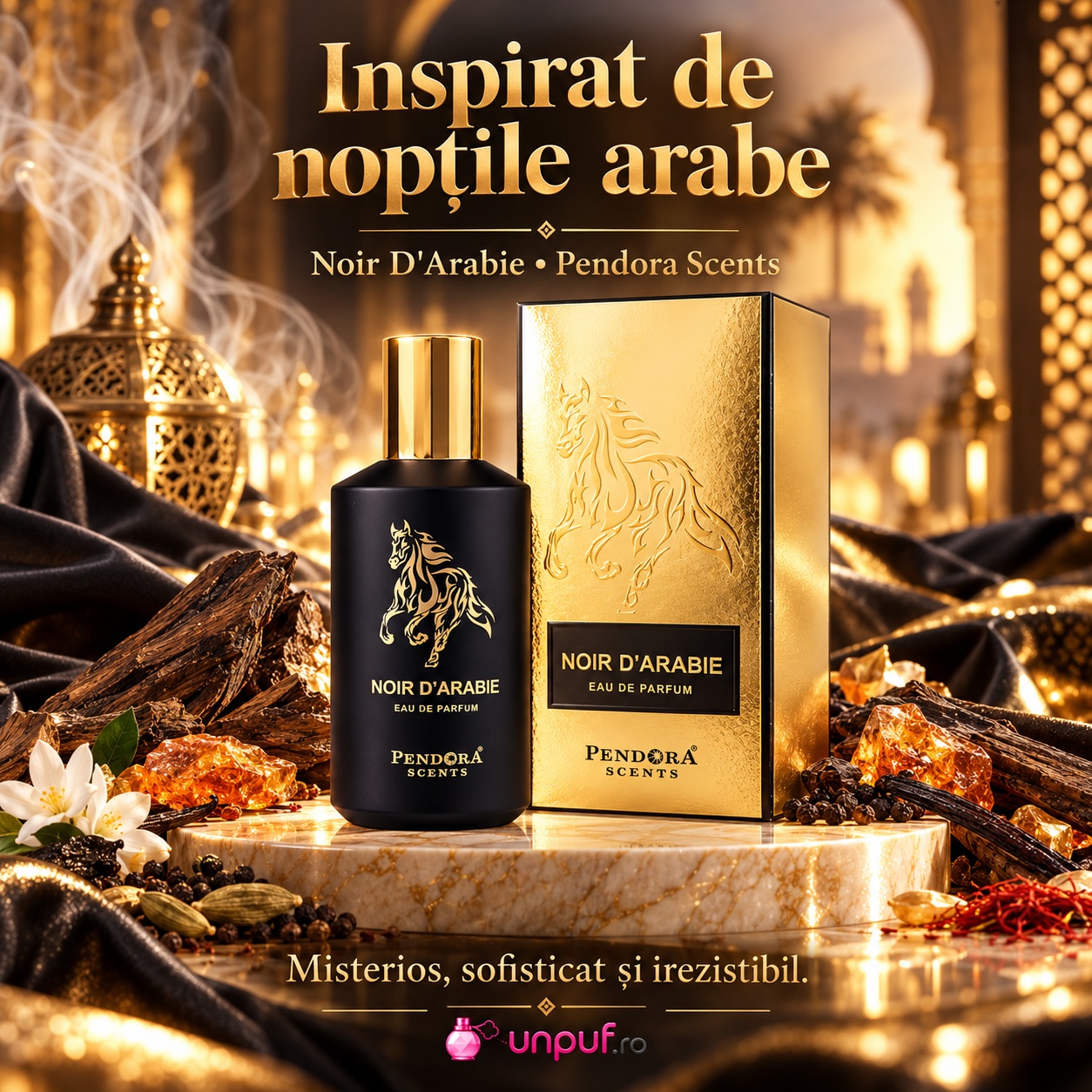 Noir D'Arabie Pendora Scents inspirat de nopțile arabe parfum misterios sofisticat și irezistibil