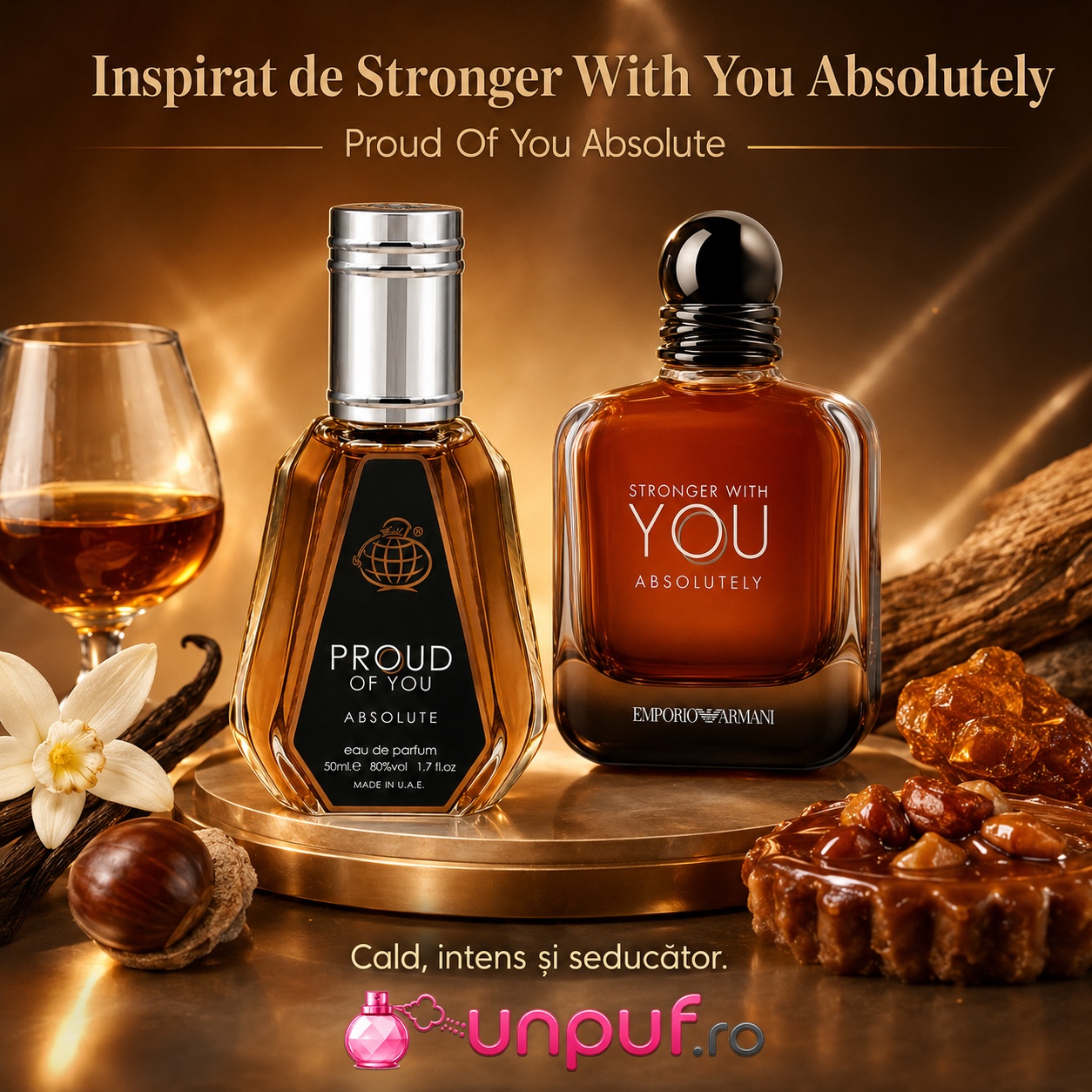 Proud of You Absolute inspirat din Stronger With You Absolutely Armani parfum cald, intens și seducător