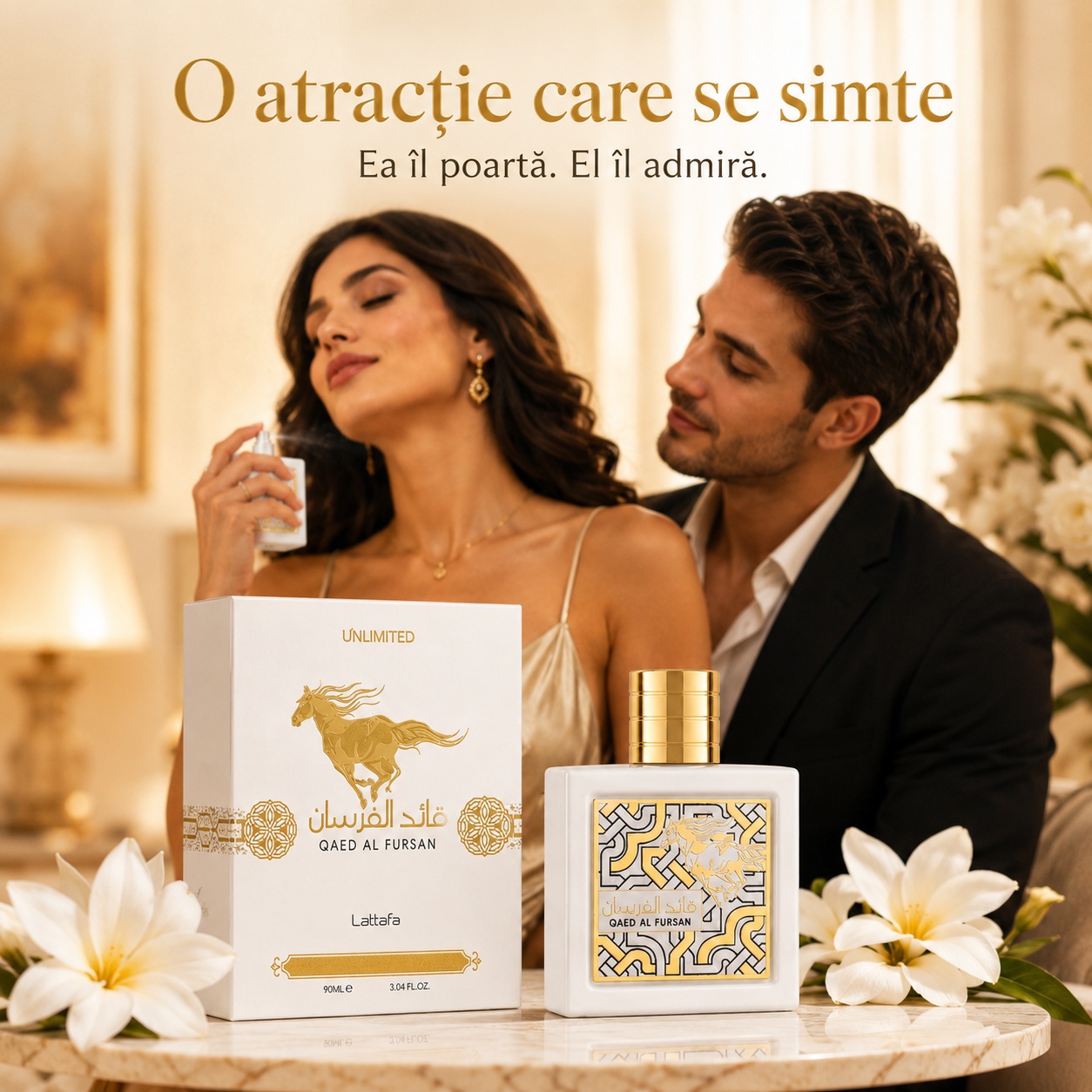 Qaed Al Fursan Unlimited Lattafa parfum romantic unisex, elegant și memorabil