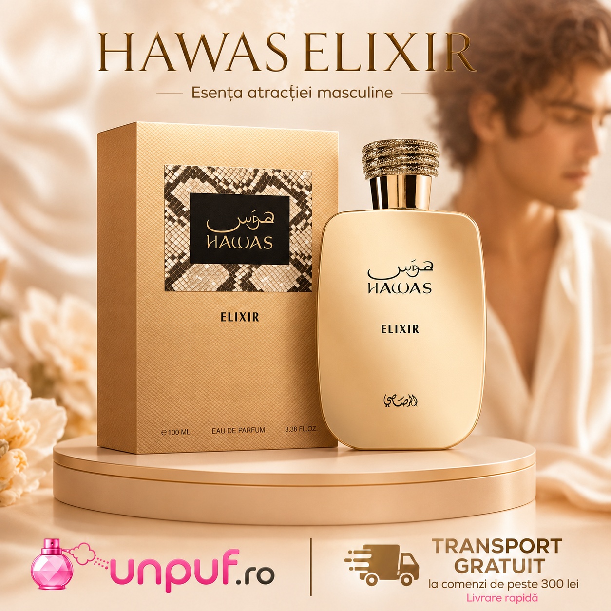 Parfum Rasasi Hawas Elixir 100 ml cu transport gratuit la comenzi eligibile UnPuf.ro