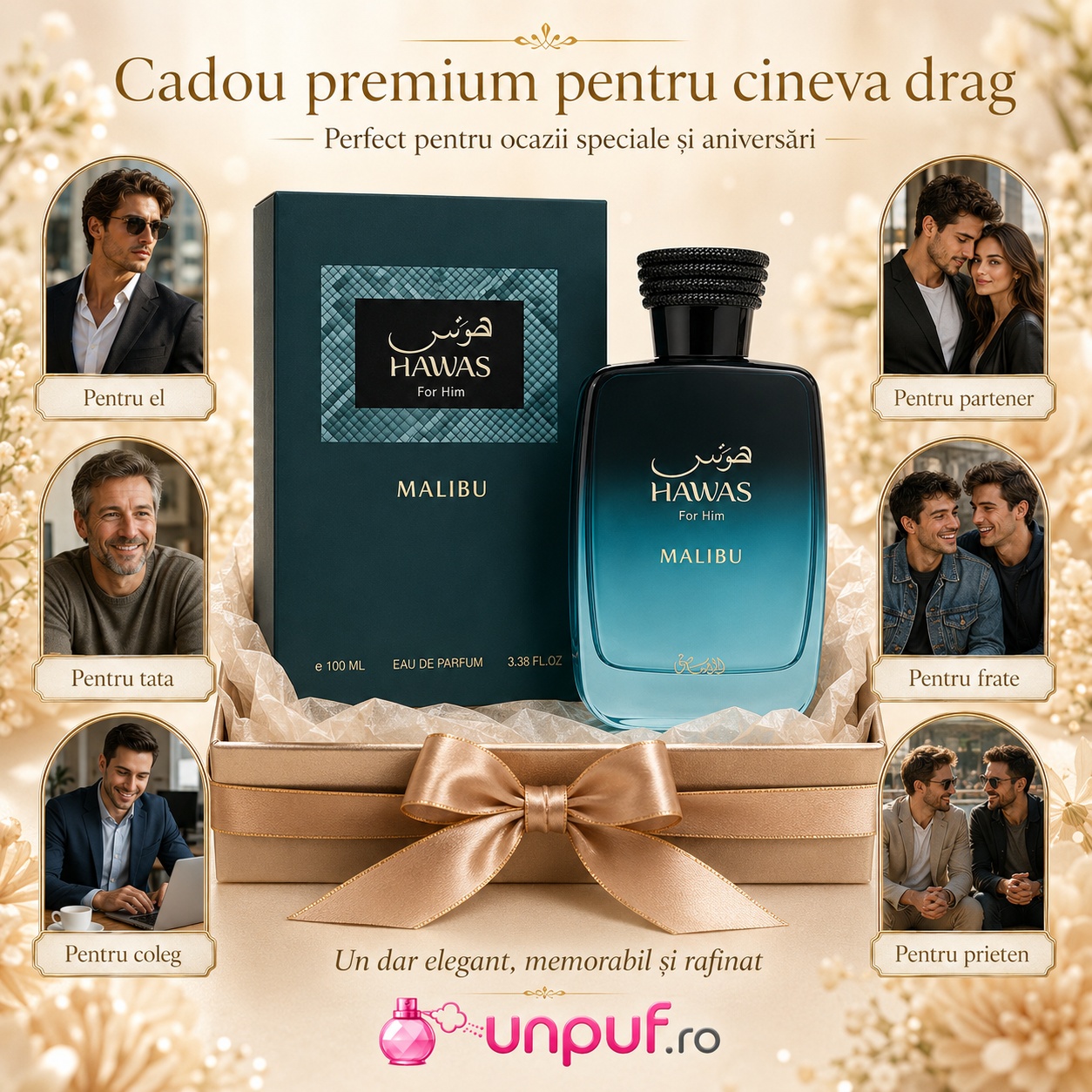 Rasasi Hawas Malibu cadou premium pentru bărbați, parfum elegant și memorabil