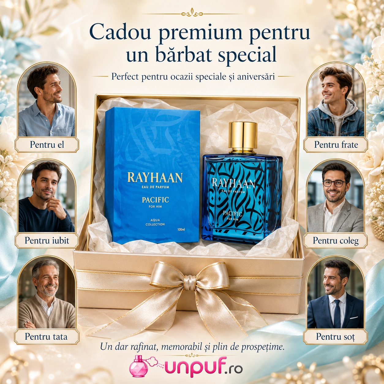 Rayhaan Pacific Men cadou premium pentru el, tată, frate, iubit, coleg sau soț