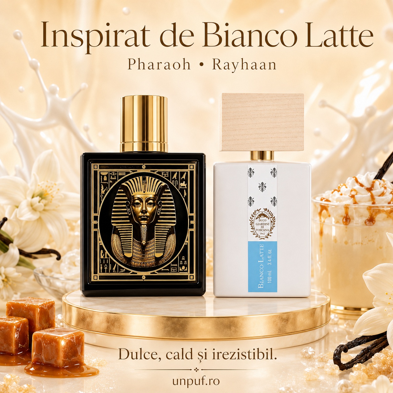 Rayhaan Pharaoh inspirat de Bianco Latte, parfum dulce, cald și irezistibil