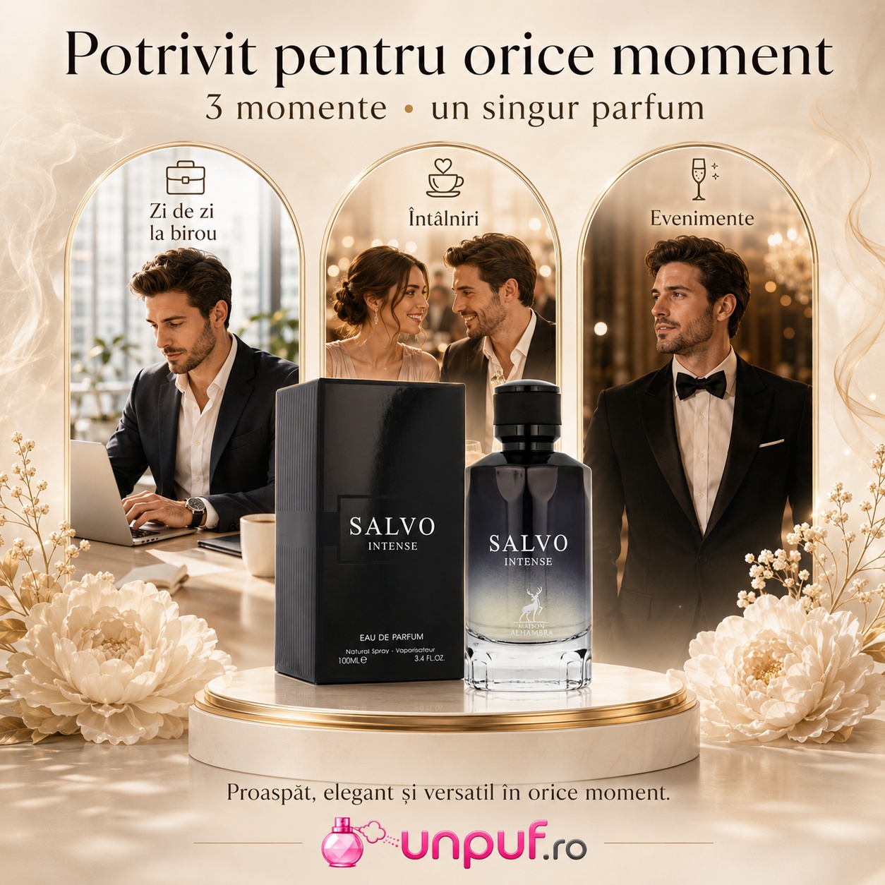 Parfum Salvo Intense Maison Alhambra potrivit pentru zi de zi la birou, &icirc;nt&acirc;lniri și evenimente