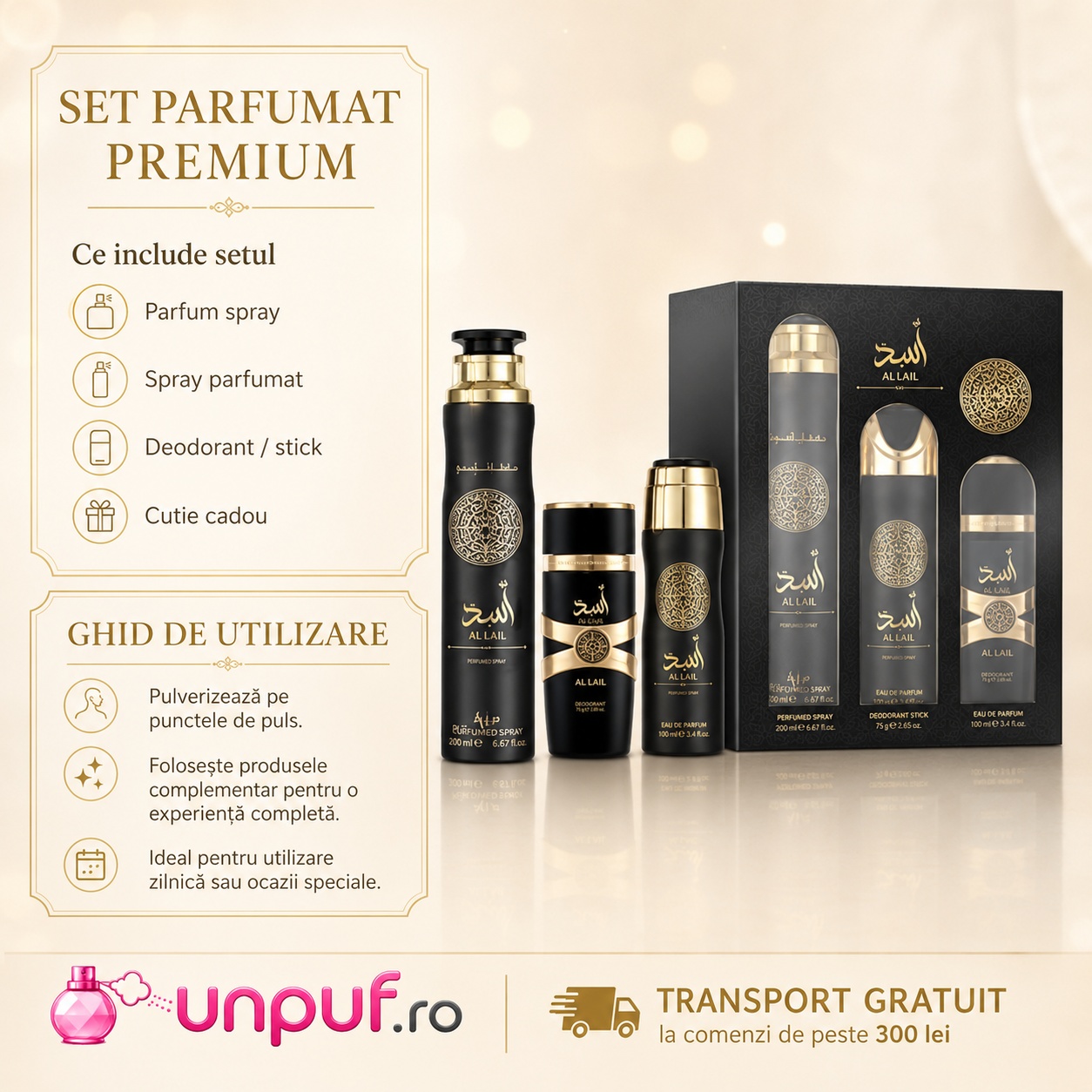 Lattafa Asad 3 Pcs cadou premium pentru soț, iubit, tată, frate sau prieten