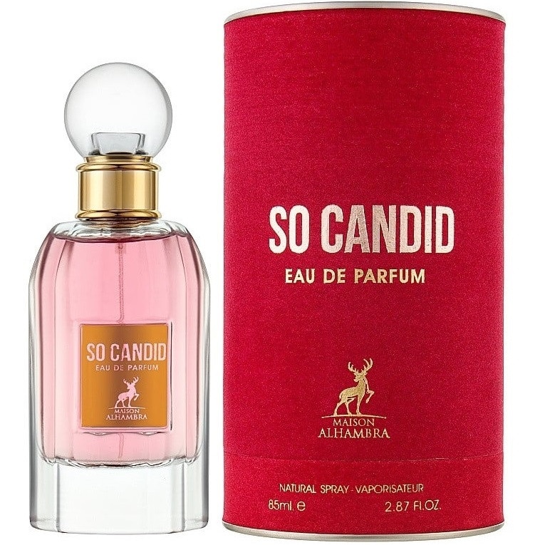 So Candid Maison Alhambra 85 ml sticlă și cutie produs pe fundal alb