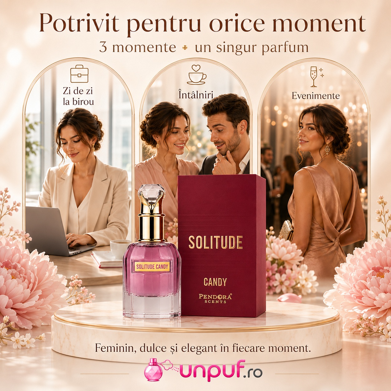 Solitude Candy Pendora Scents potrivit pentru zi de zi, birou, întâlniri și evenimente