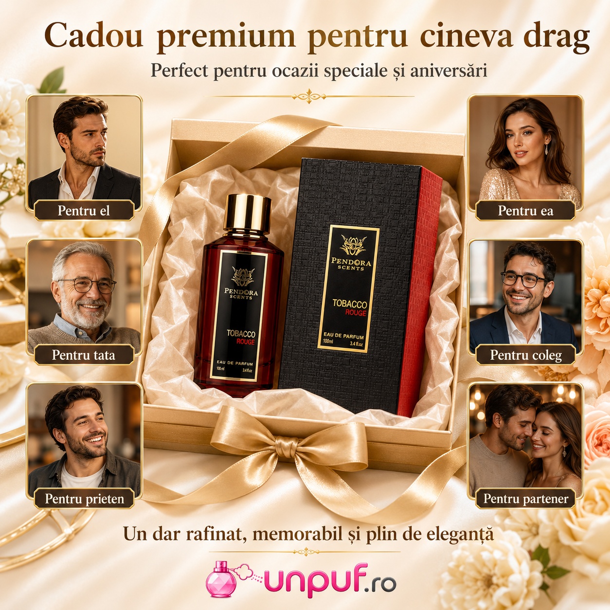 Tobacco Rouge Pendora Scents cadou premium pentru el, pentru ea, partener, prieten, coleg, tată sau frate