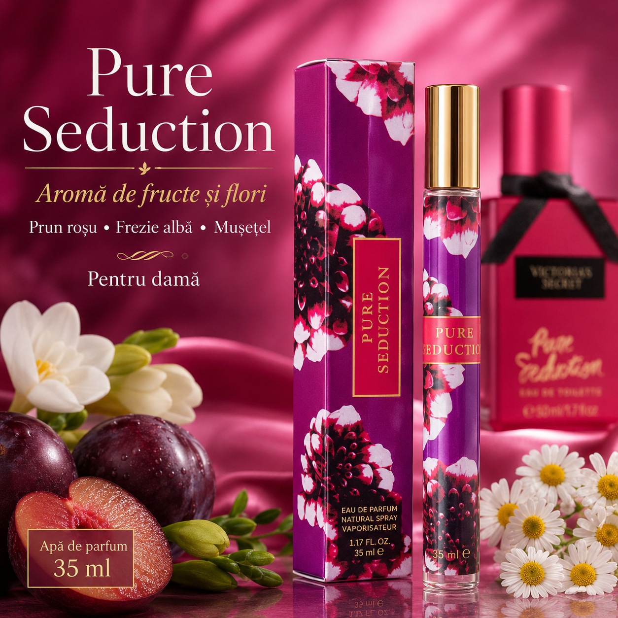Pure Seduction aromă de fructe și flori prun roșu frezie albă și mușețel