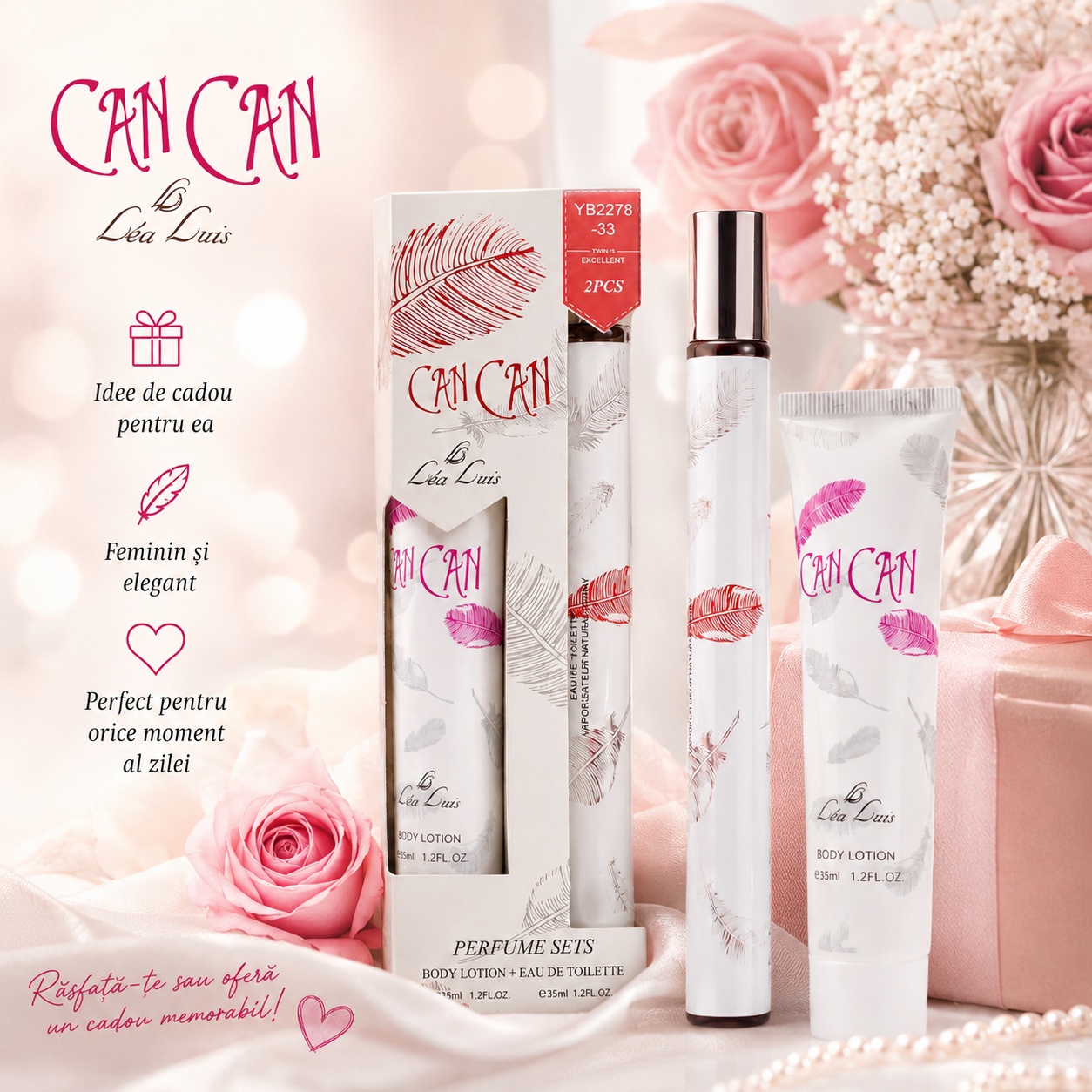 Set Can Can idee de cadou pentru ea, feminin și elegant, perfect pentru orice moment al zilei