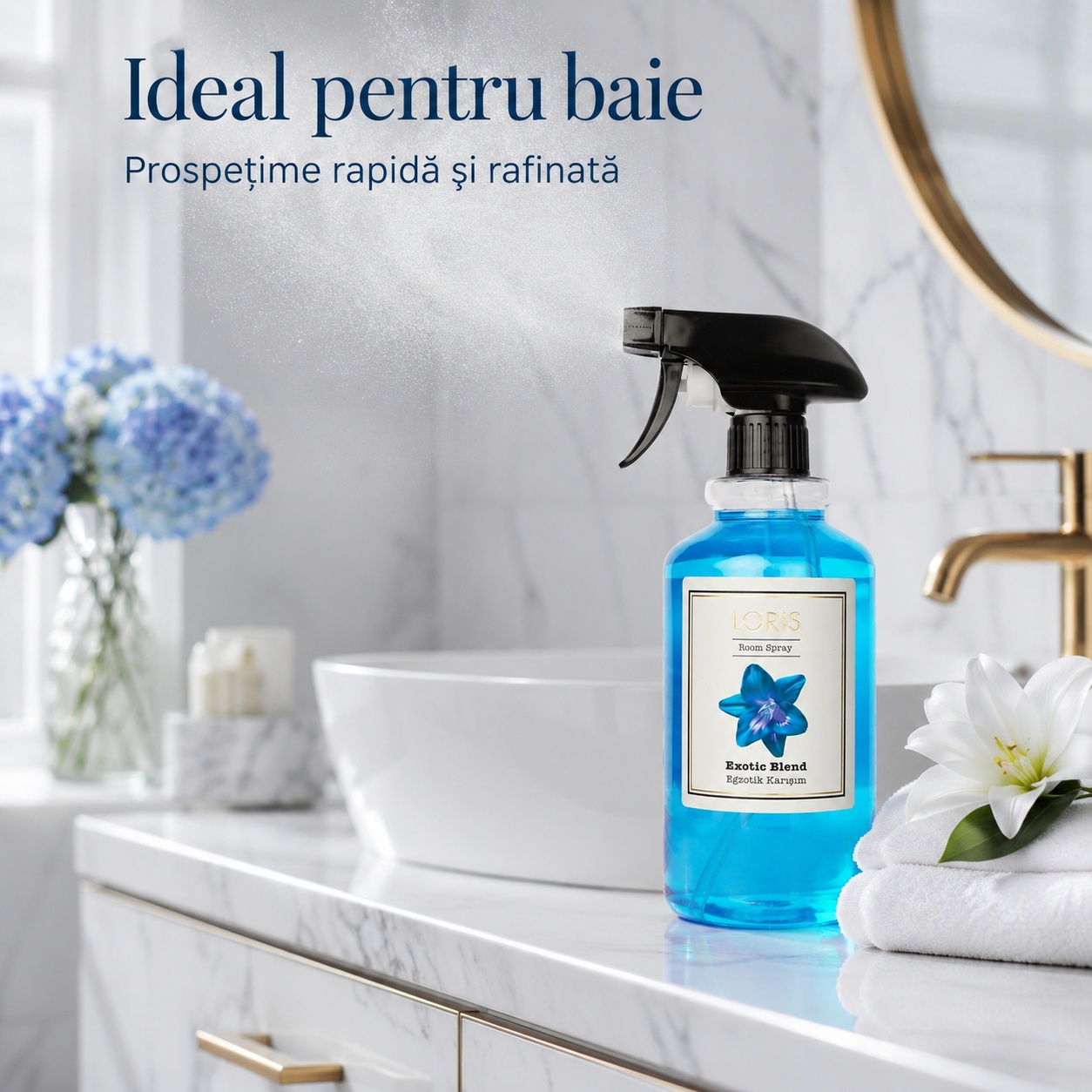Spray Odorizant Loris Pafum Exotic Blend ideal pentru baie prospețime rapidă și rafinată