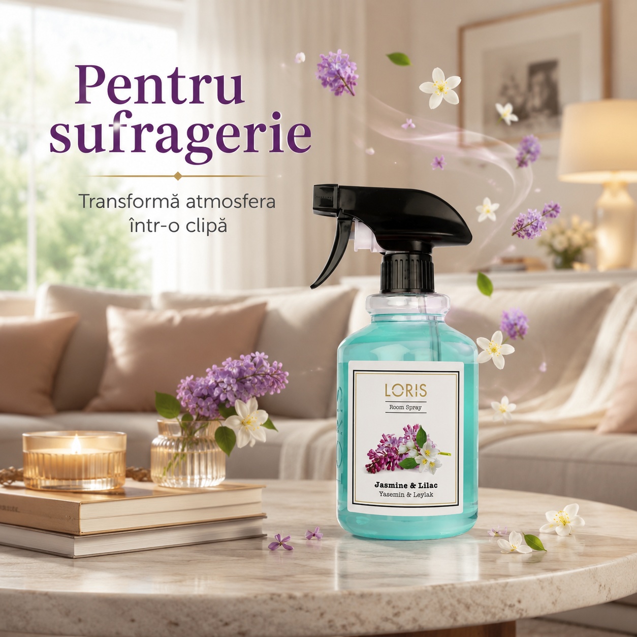 Loris Pafum Jasmine și Lilac parfum ambiental floral pentru sufragerie și dormitor