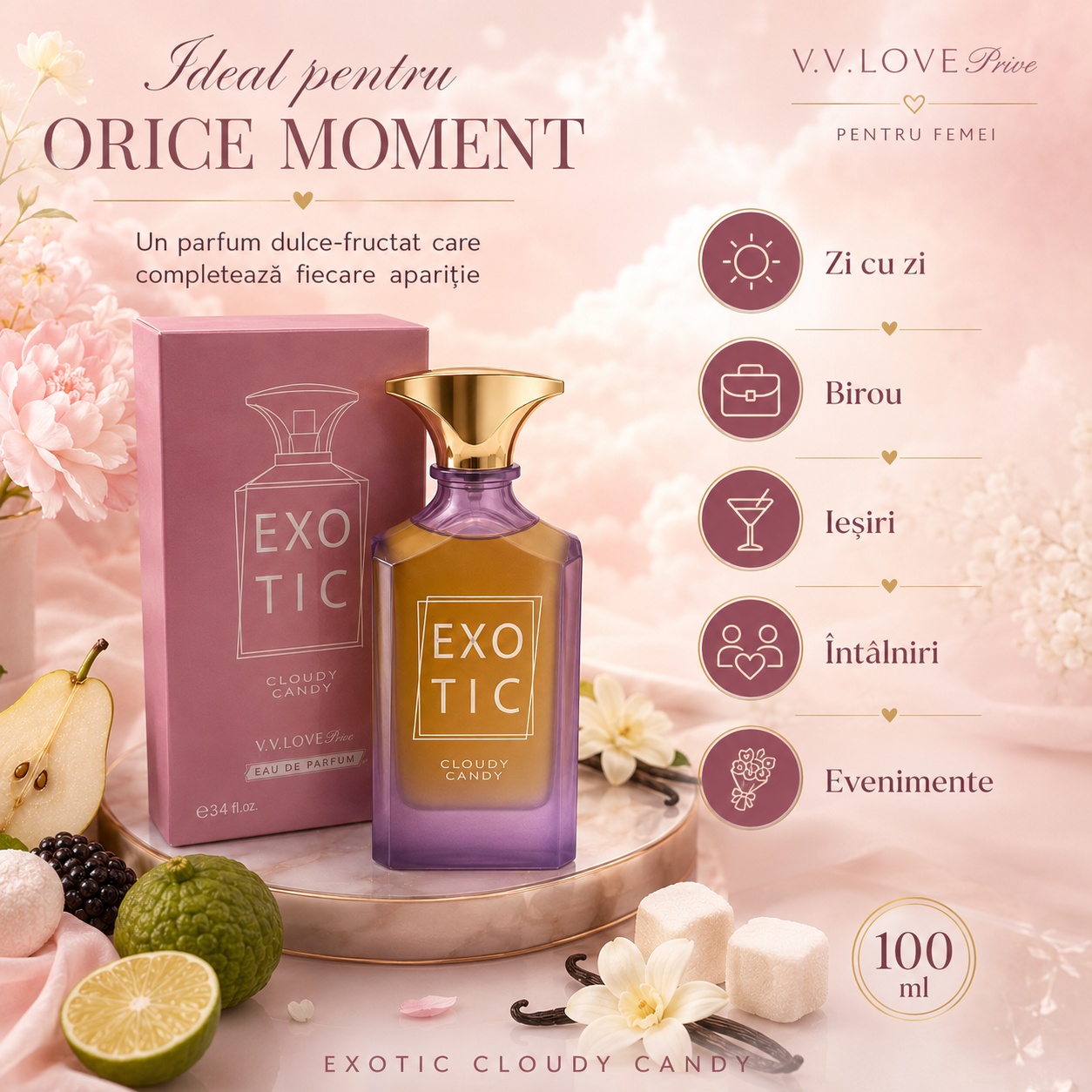 V.V. Love Exotic Cloudy Candy parfum damă potrivit pentru orice situație