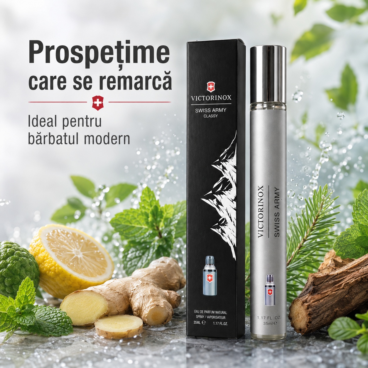 Victorinox Swiss Army Classic 35 ml prospețime care se remarcă, ideal pentru bărbatul modern