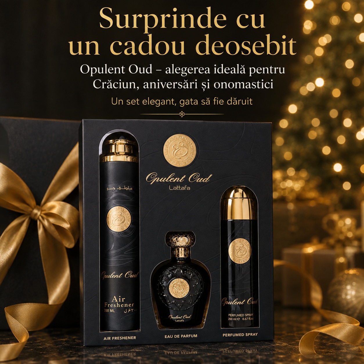 Lattafa Opulent Oud Eau de Parfum 100 ml parfum arabesc cu oud, ambra, caramel si vanilie