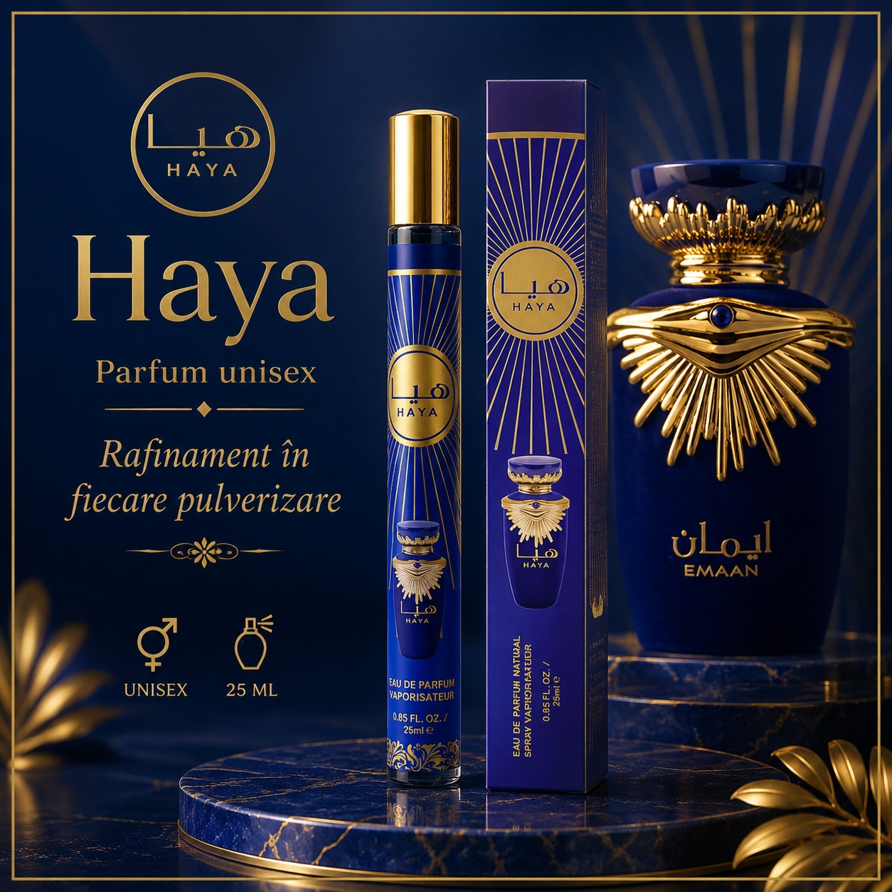 Haya 35 ml rafinament &icirc;n fiecare pulverizare, parfum unisex inspirat din Haya Emaan