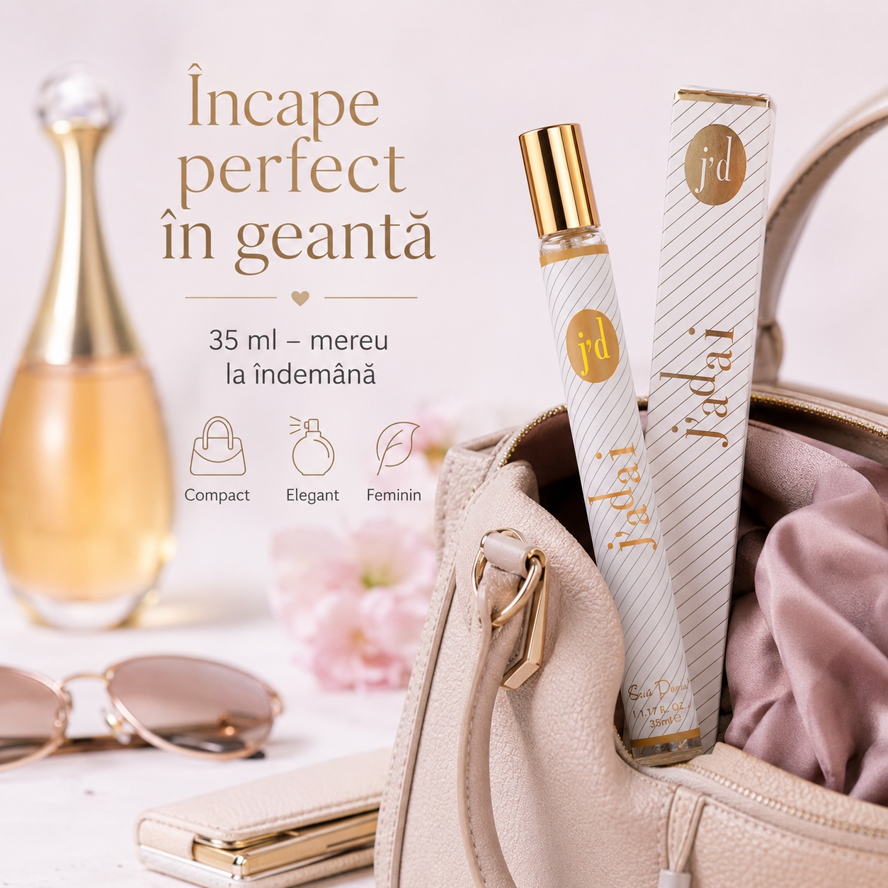 J'Adai 35 ml &icirc;ncape perfect &icirc;n geantă parfum compact elegant și feminin