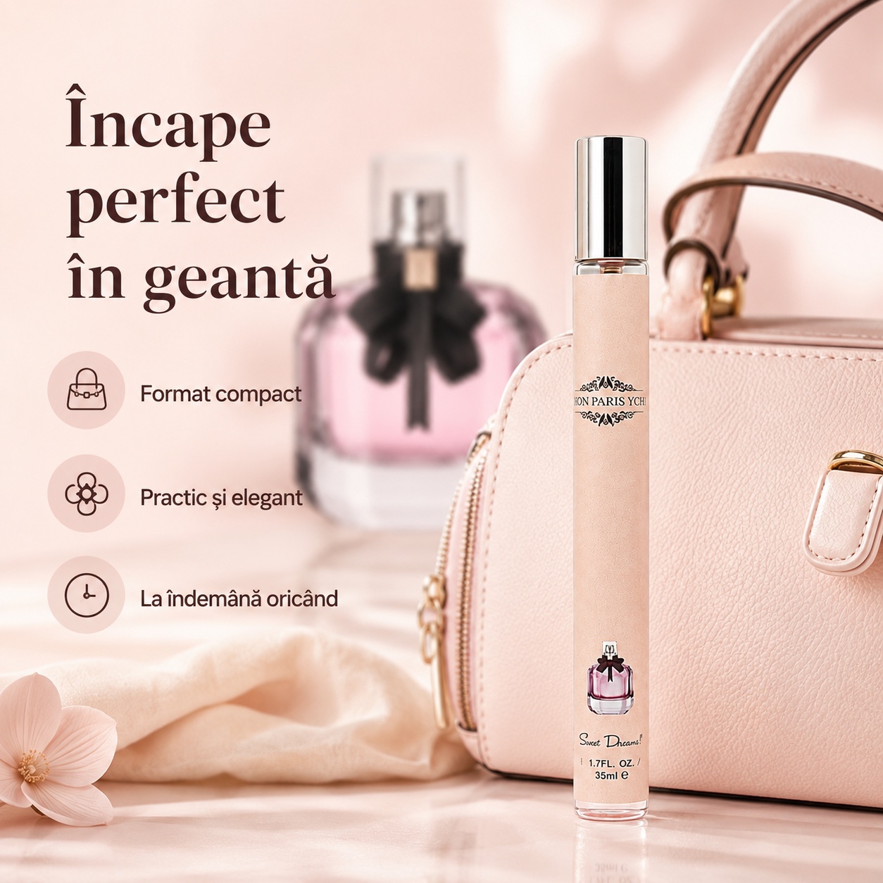 Mon Paris You 35 ml &icirc;ncape perfect &icirc;n geantă format compact practic și elegant
