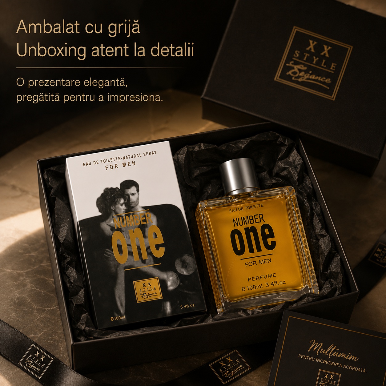 Number One parfum bărbat ambalat cu grijă prezentare elegantă