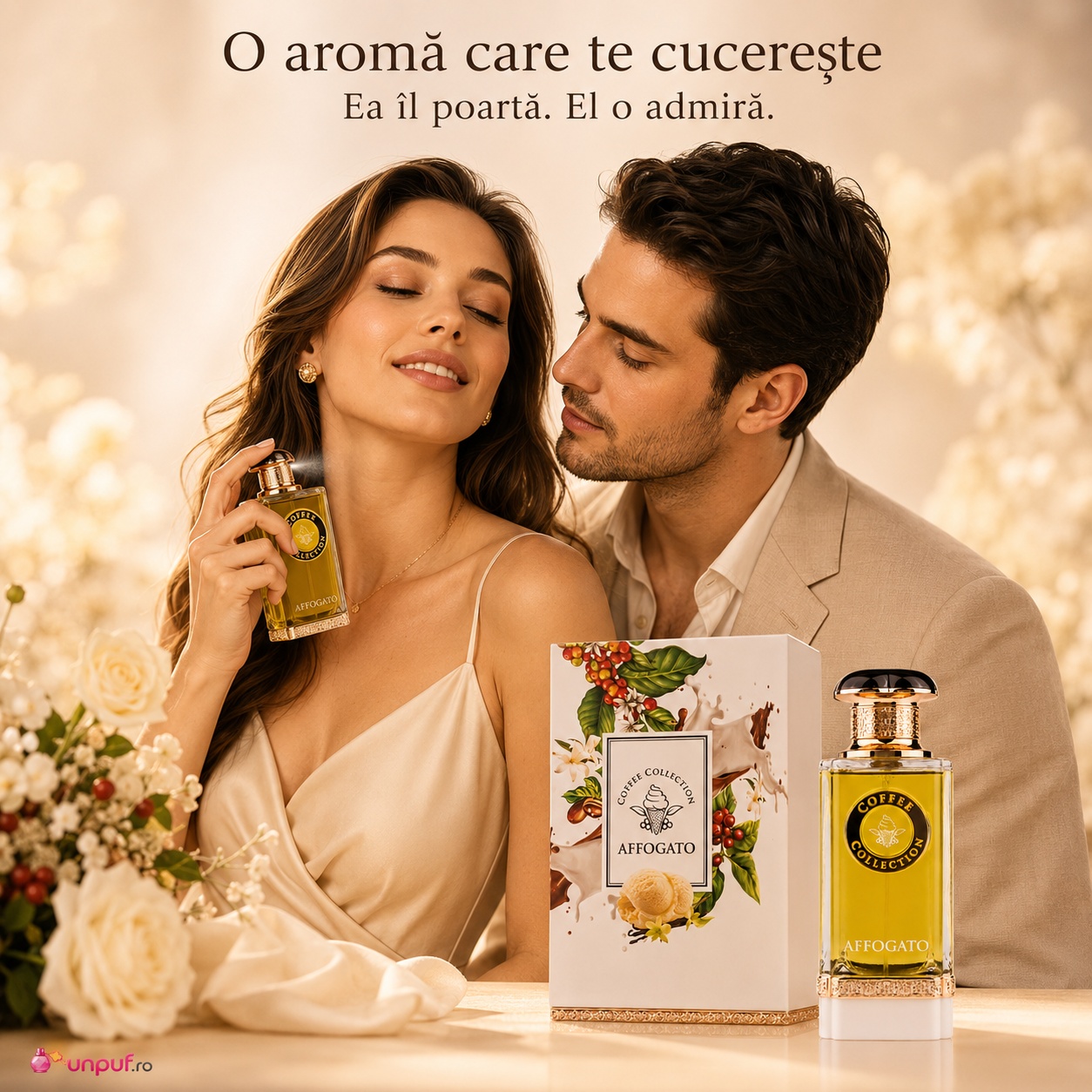Affogato Eau de Parfum parfum romantic unisex, o aromă care te cucerește, ea &icirc;l poartă, el o admiră