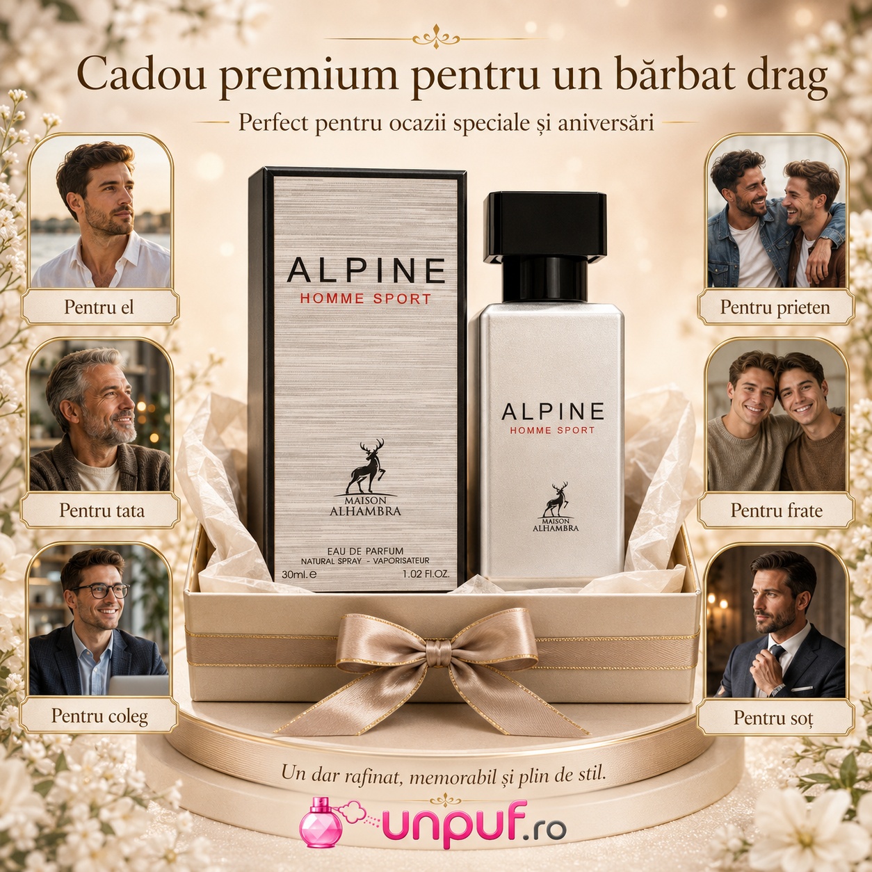 Cadou premium Alhambra Alpine Homme Sport pentru el, tată, prieten, frate, coleg sau soț