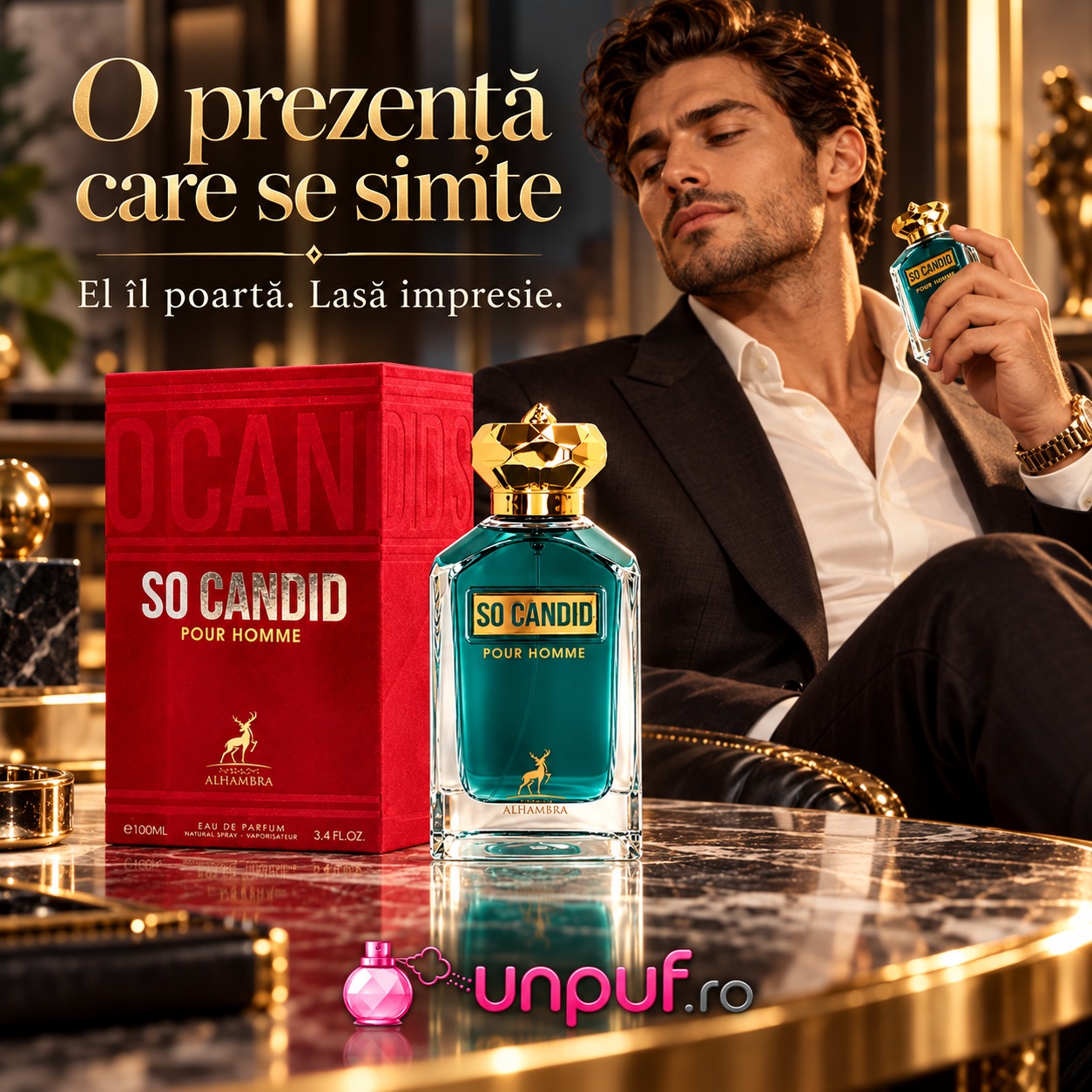 So Candid Pour Homme Alhambra parfum masculin fresh elegant și memorabil pentru prezență rafinată