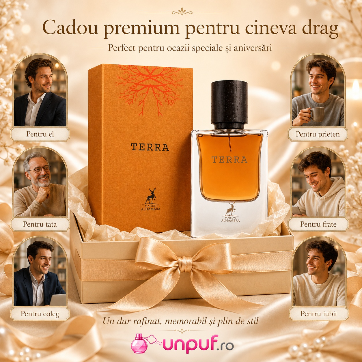 Alhambra Terra cadou premium pentru bărbați și femei care apreciază parfumurile rafinate