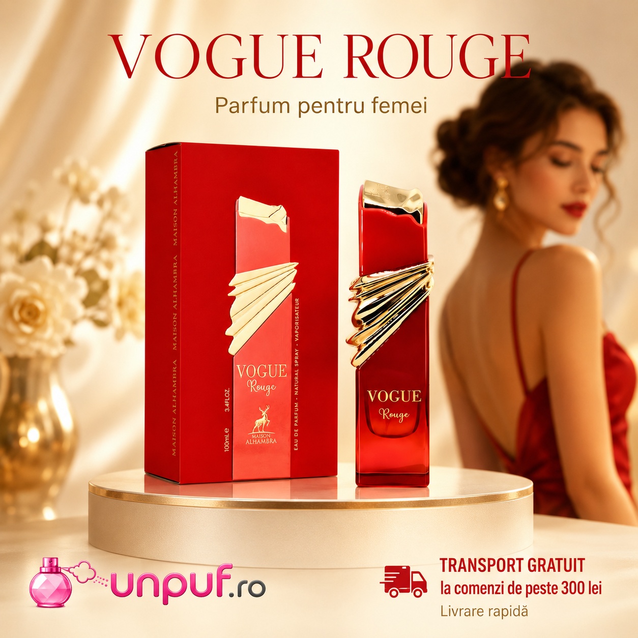 Alhambra Vogue Rouge parfum de damă elegant, luminos, seducător și persistent
