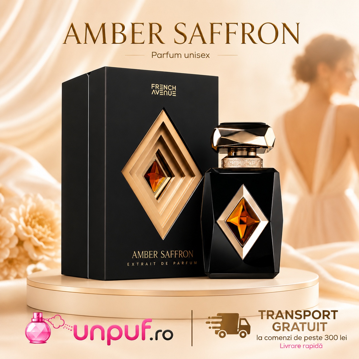 Amber Saffron French Avenue parfum unisex intens, ambrat, rafinat și persistent