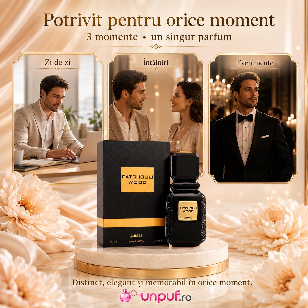 Ajmal Patchouli Wood potrivit pentru zi de zi, întâlniri și evenimente elegante